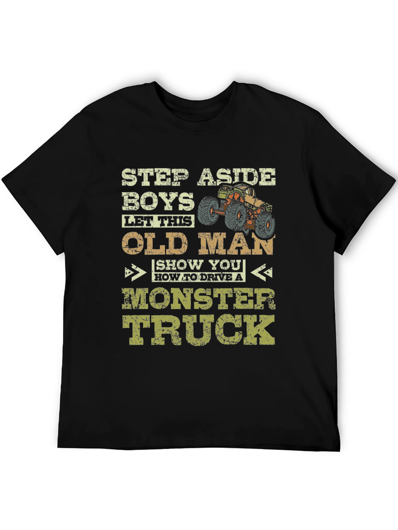 Funny Old Man Monster Truck T-Shirt