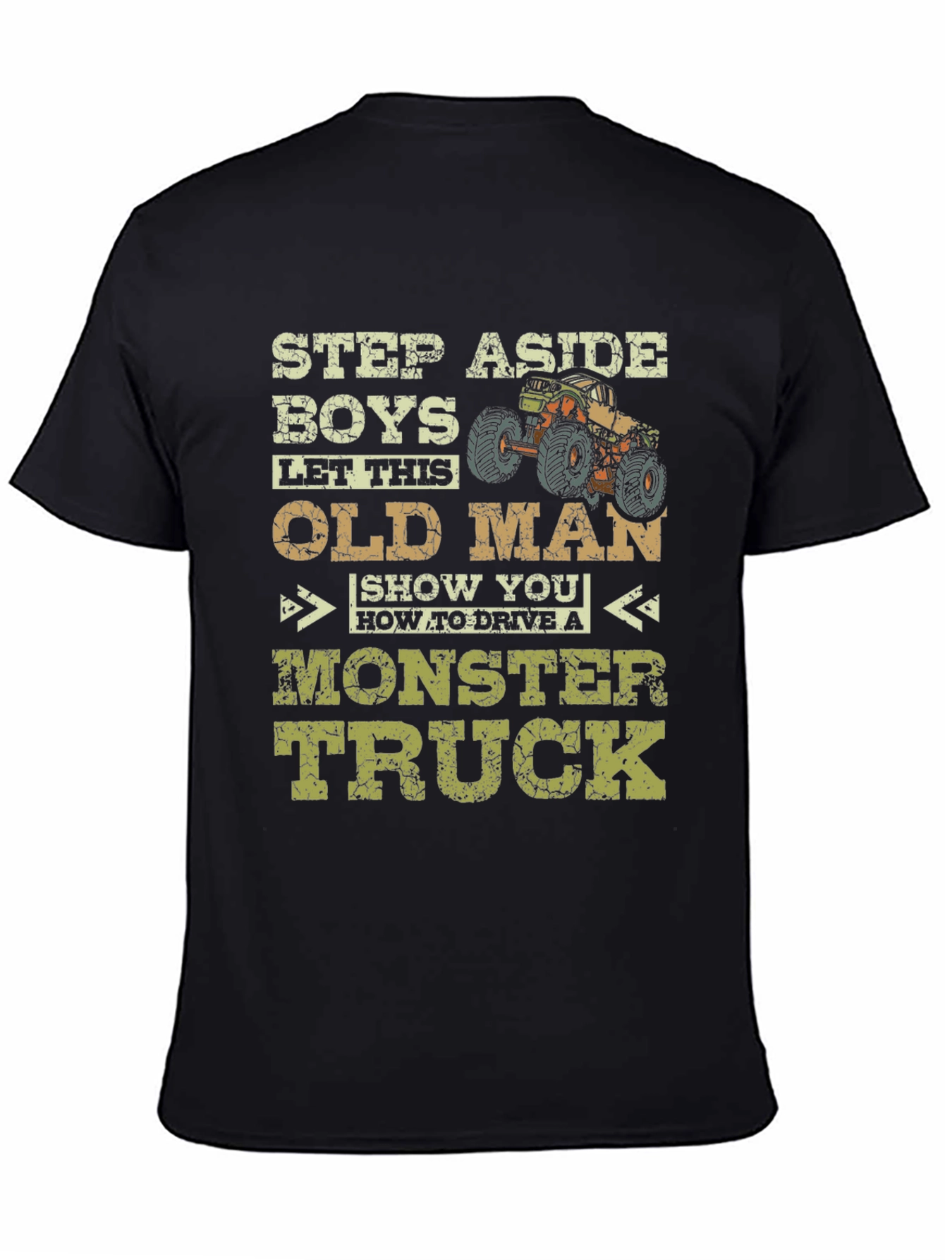 Funny Old Man Monster Truck T-Shirt