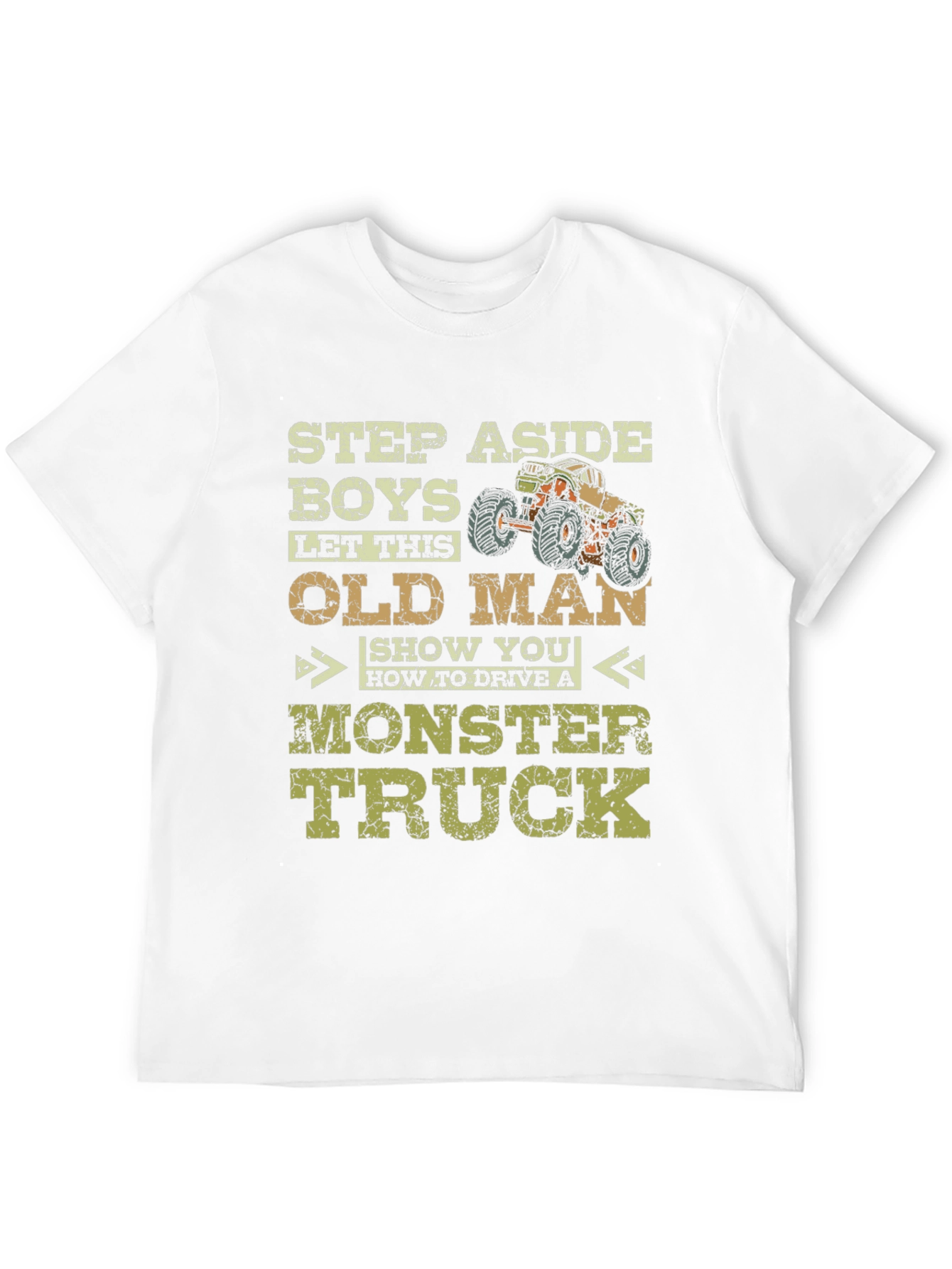 Funny Old Man Monster Truck T-Shirt
