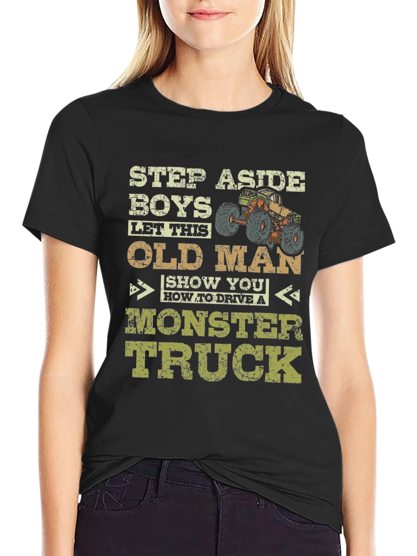 Funny Old Man Monster Truck T-Shirt