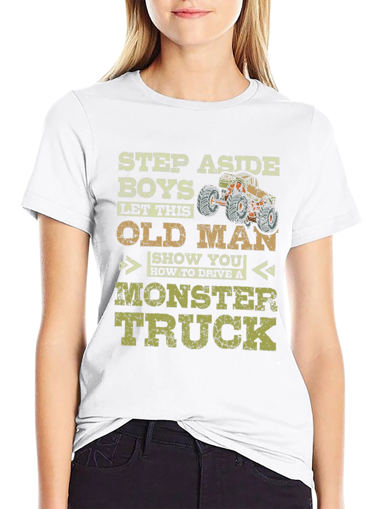 Funny Old Man Monster Truck T-Shirt