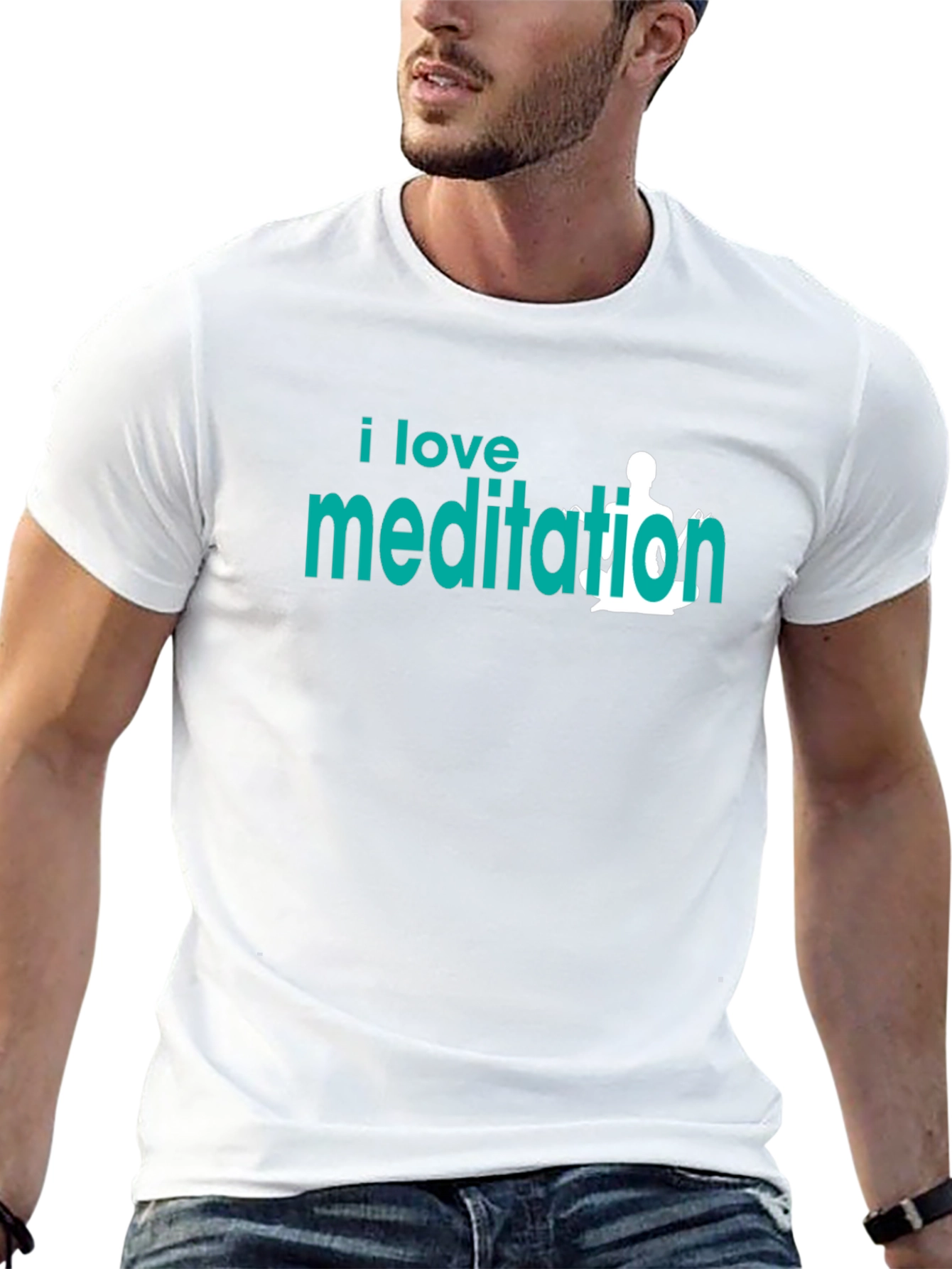 I Love Meditation Graphic T-Shirt - Black