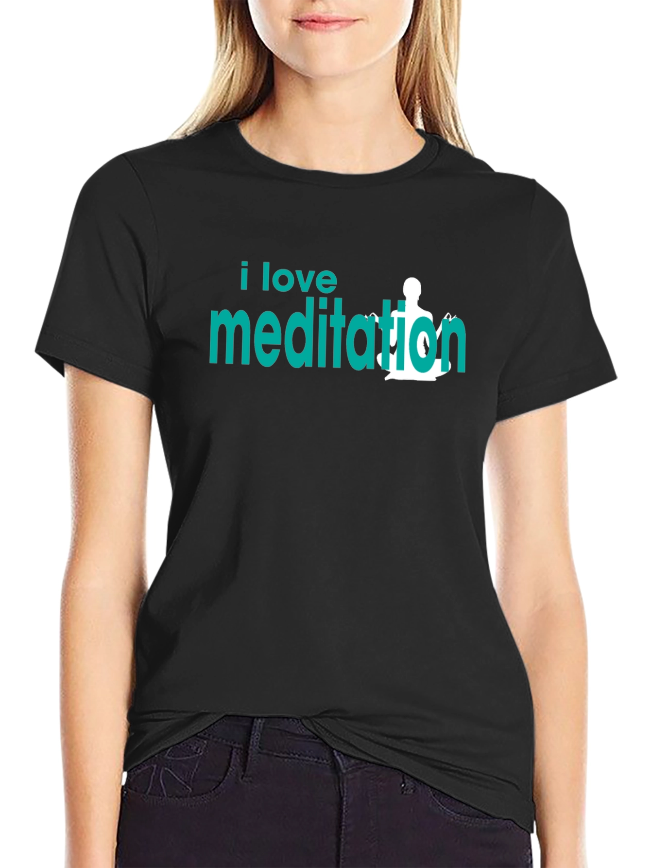 I Love Meditation Graphic T-Shirt - Black