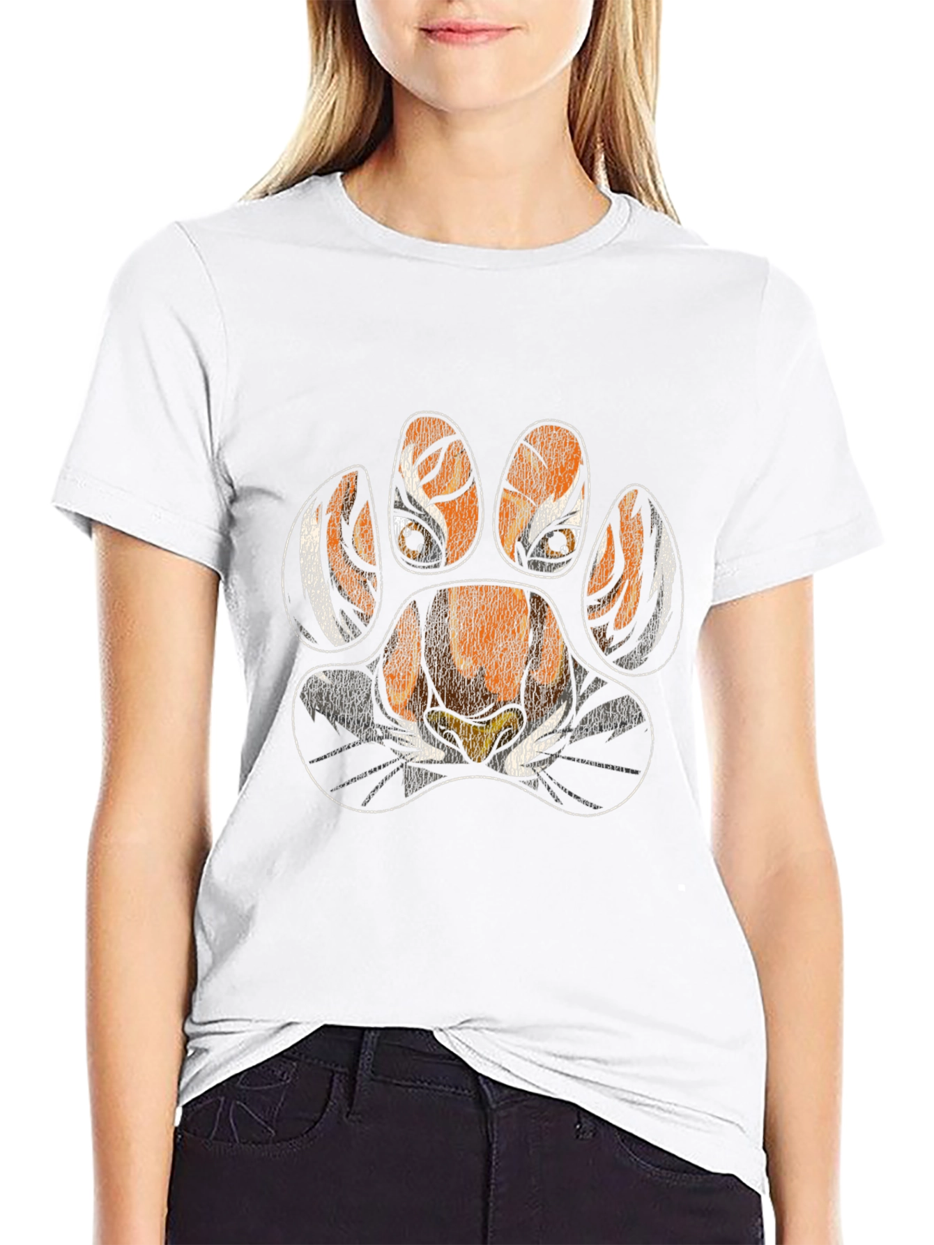 Tiger Paw Print T-Shirt - Animal Lover Tee