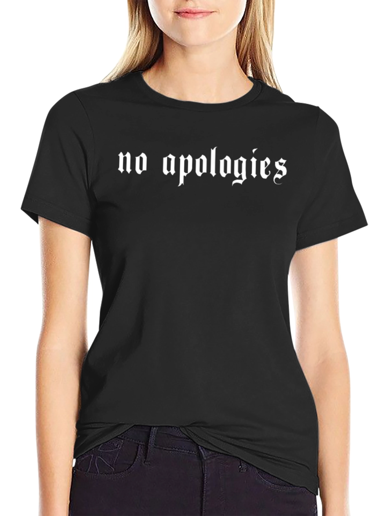No Apologies Gothic Style Black T-Shirt