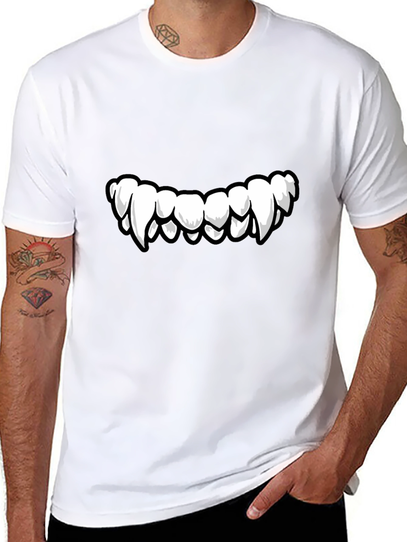 Monster Teeth Graphic Black T-Shirt