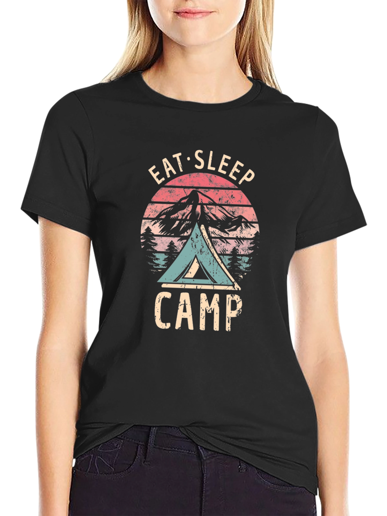 Eat Sleep Camp Graphic Tee - Outdoors Adventure