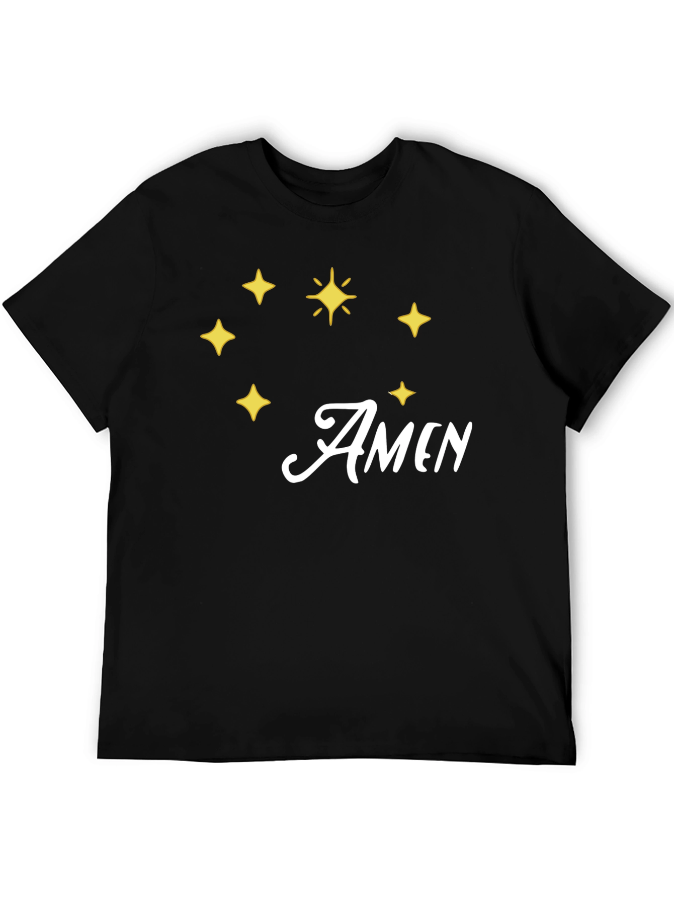 Amen Stars Graphic T-Shirt - Stylish Black Tee