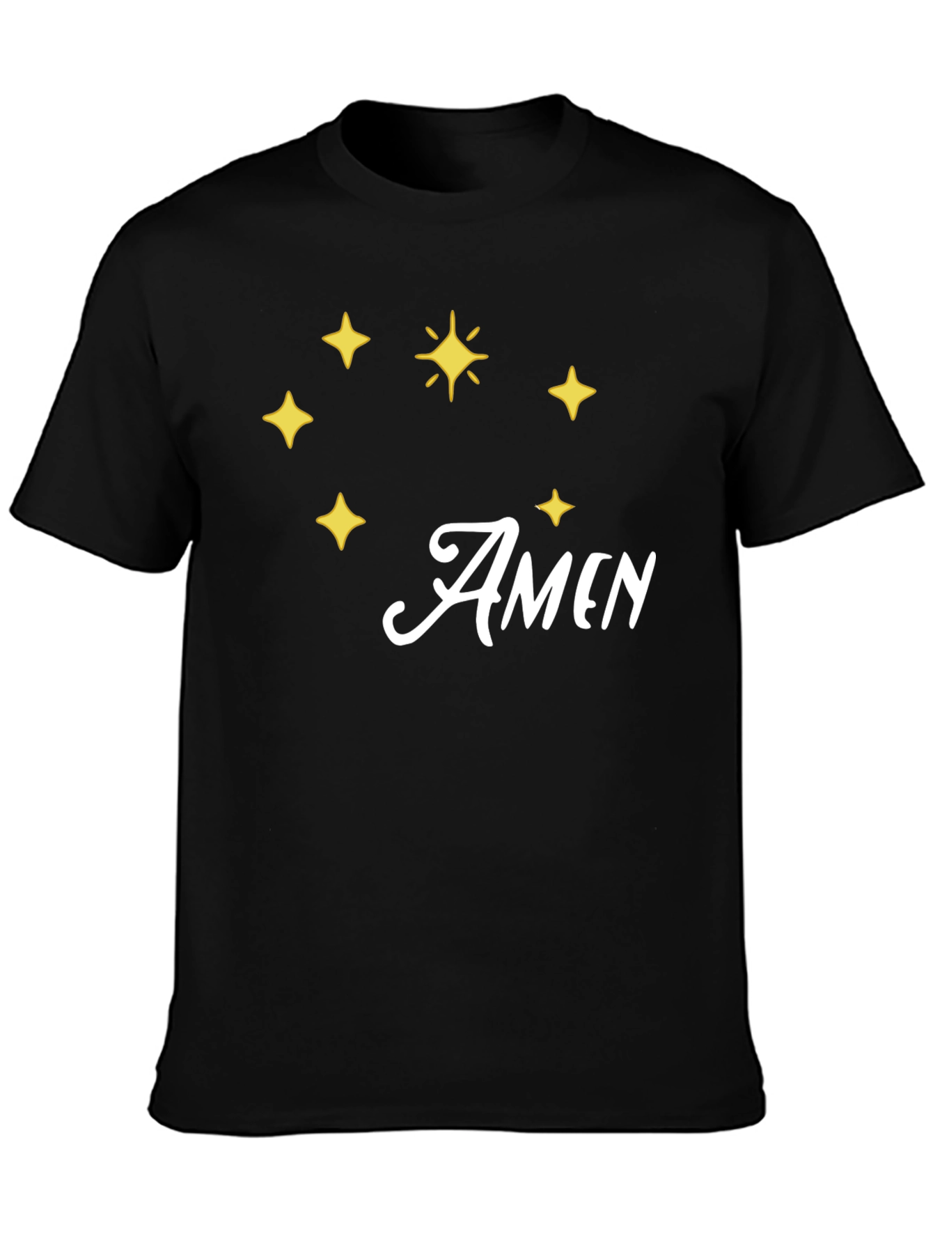Amen Stars Graphic T-Shirt - Stylish Black Tee