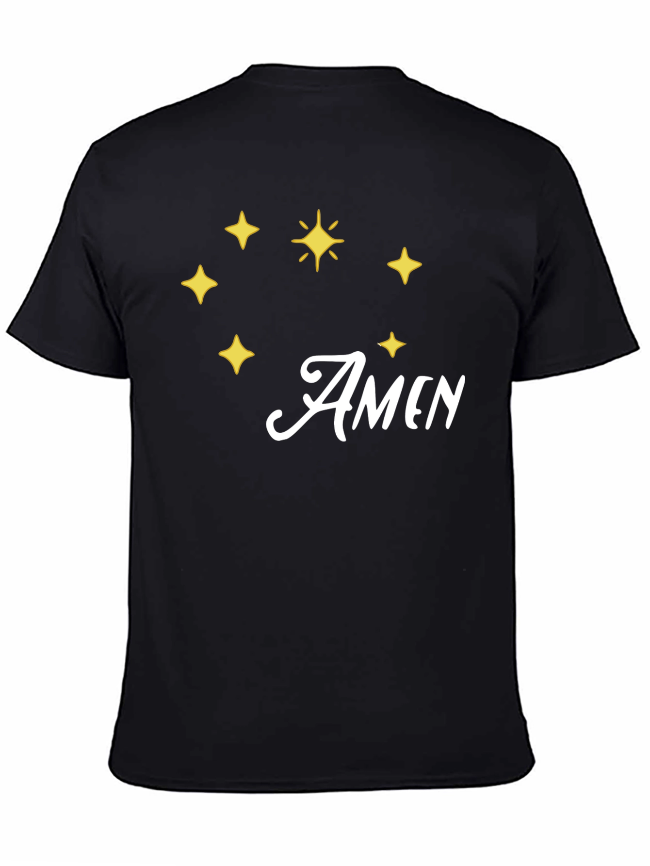 Amen Stars Graphic T-Shirt - Stylish Black Tee
