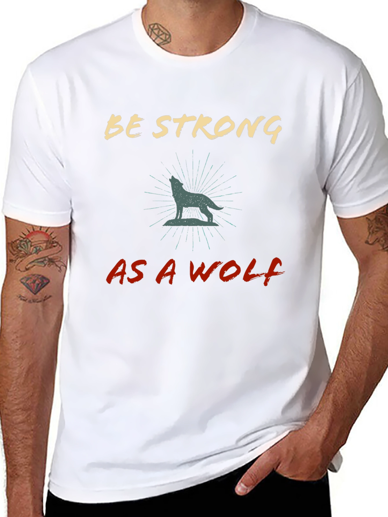 Be Strong As A Wolf Graphic T-Shirt