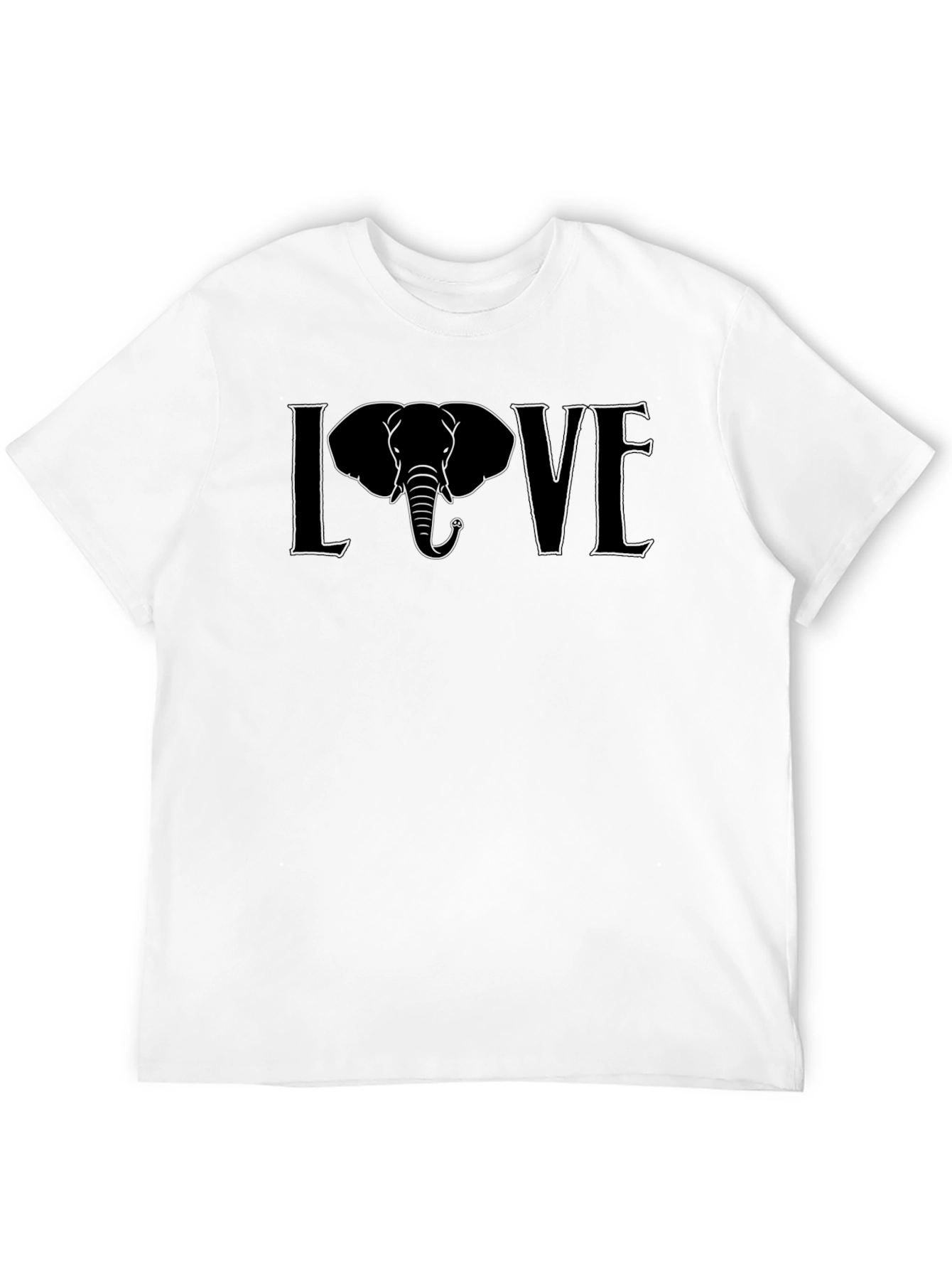 Elephant LOVE Graphic Tee - Unisex Black T-Shirt
