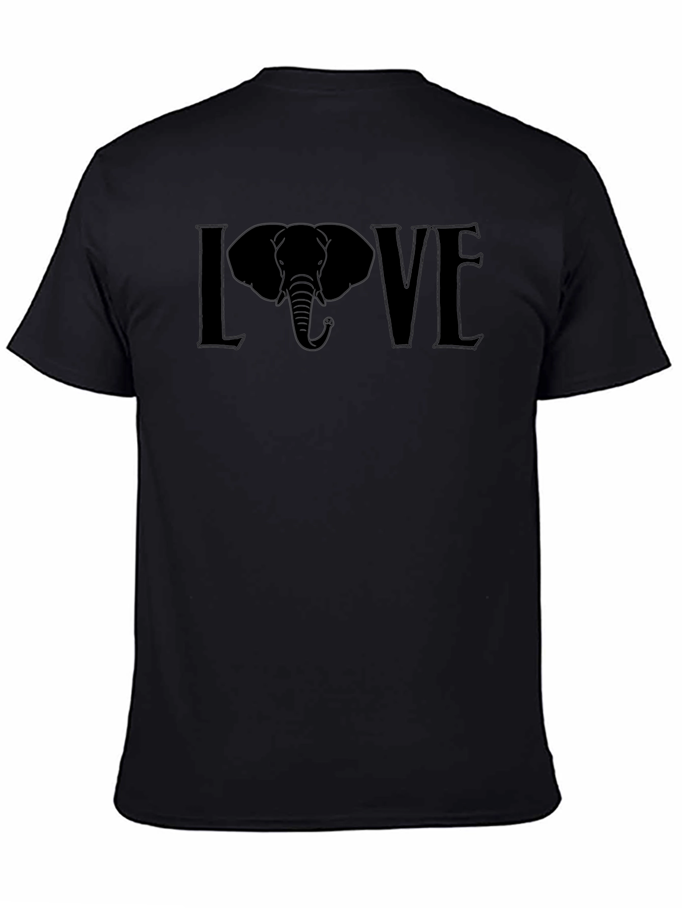 Elephant LOVE Graphic Tee - Unisex Black T-Shirt