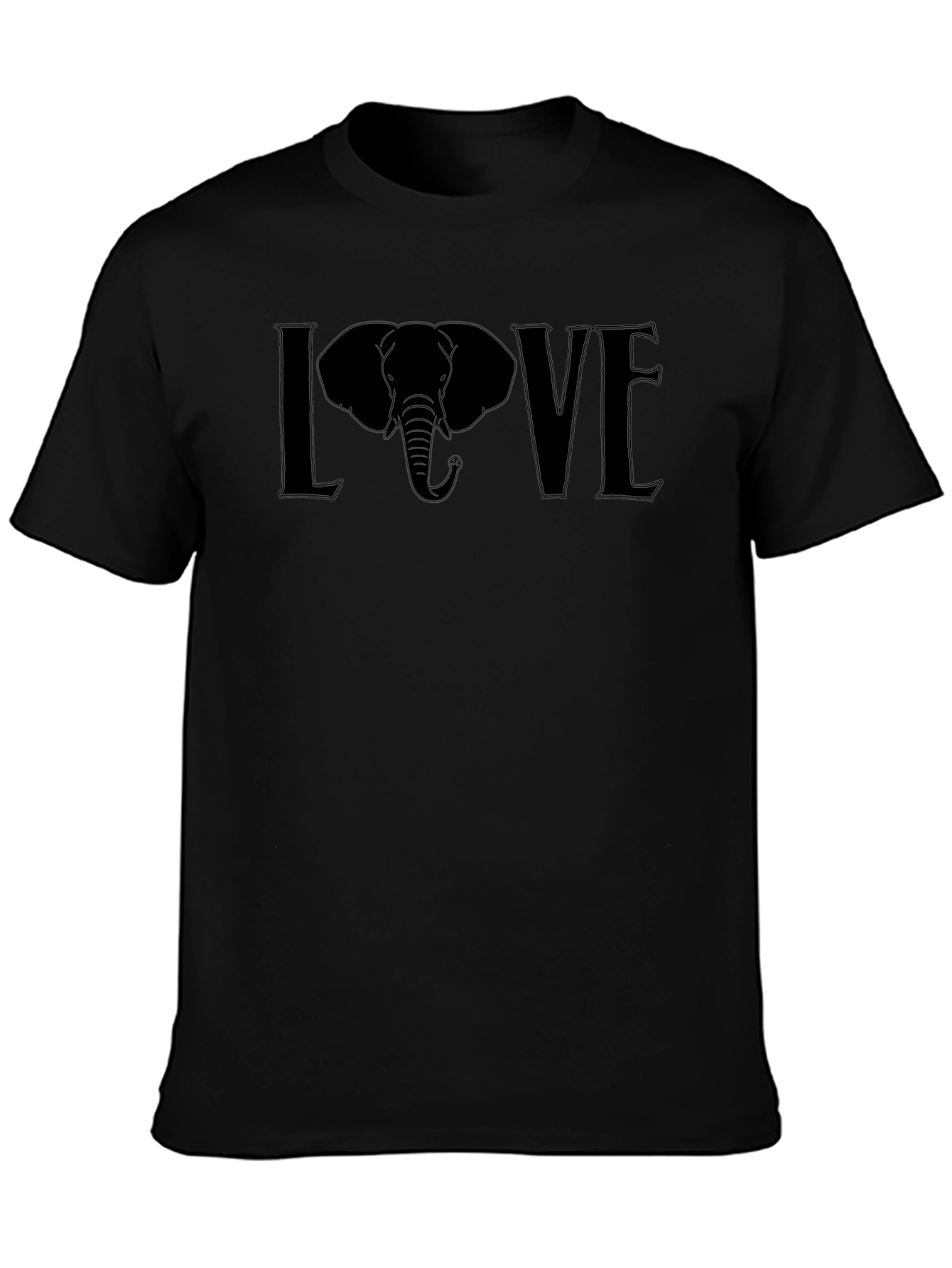 Elephant LOVE Graphic Tee - Unisex Black T-Shirt