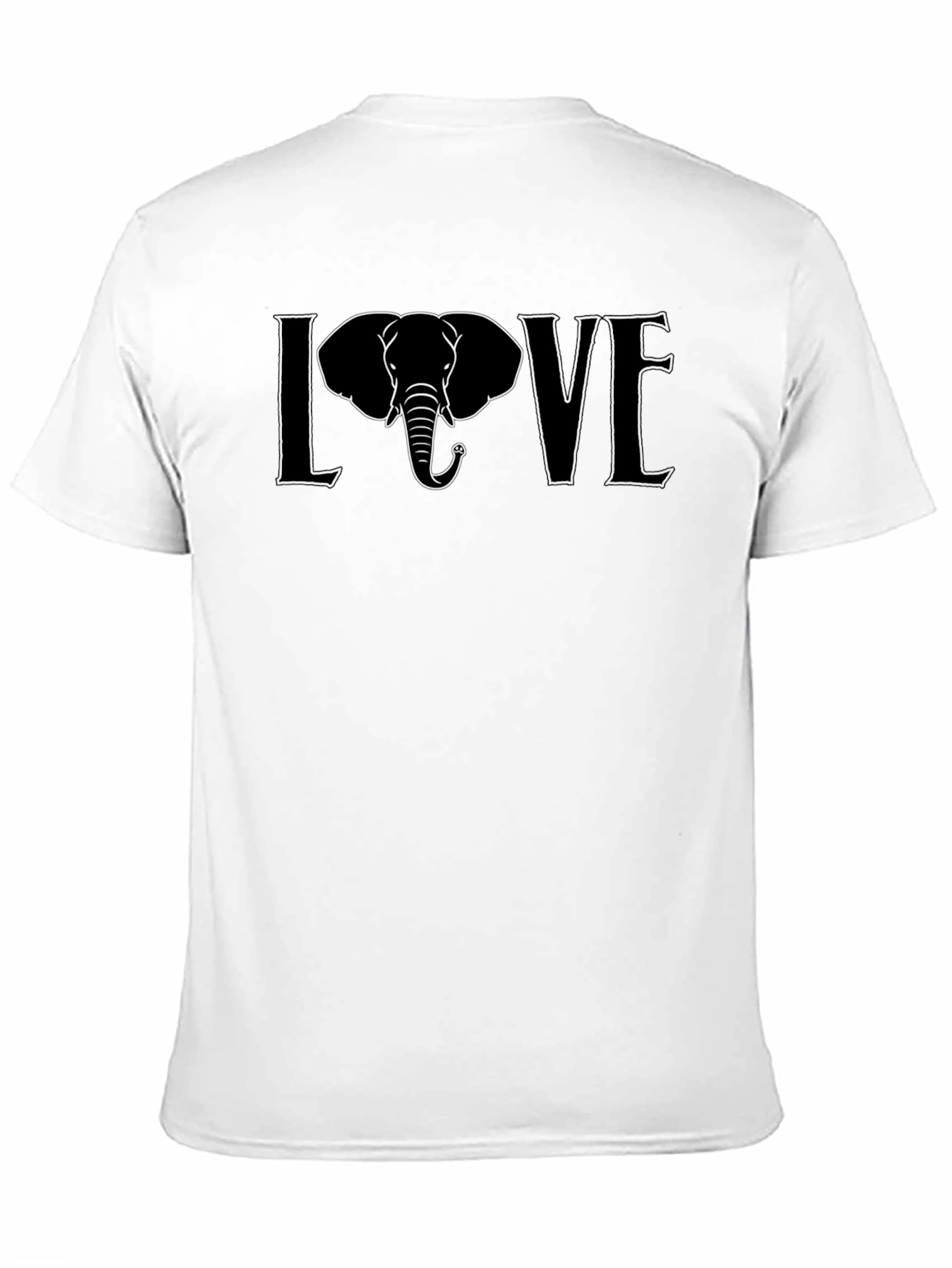 Elephant LOVE Graphic Tee - Unisex Black T-Shirt