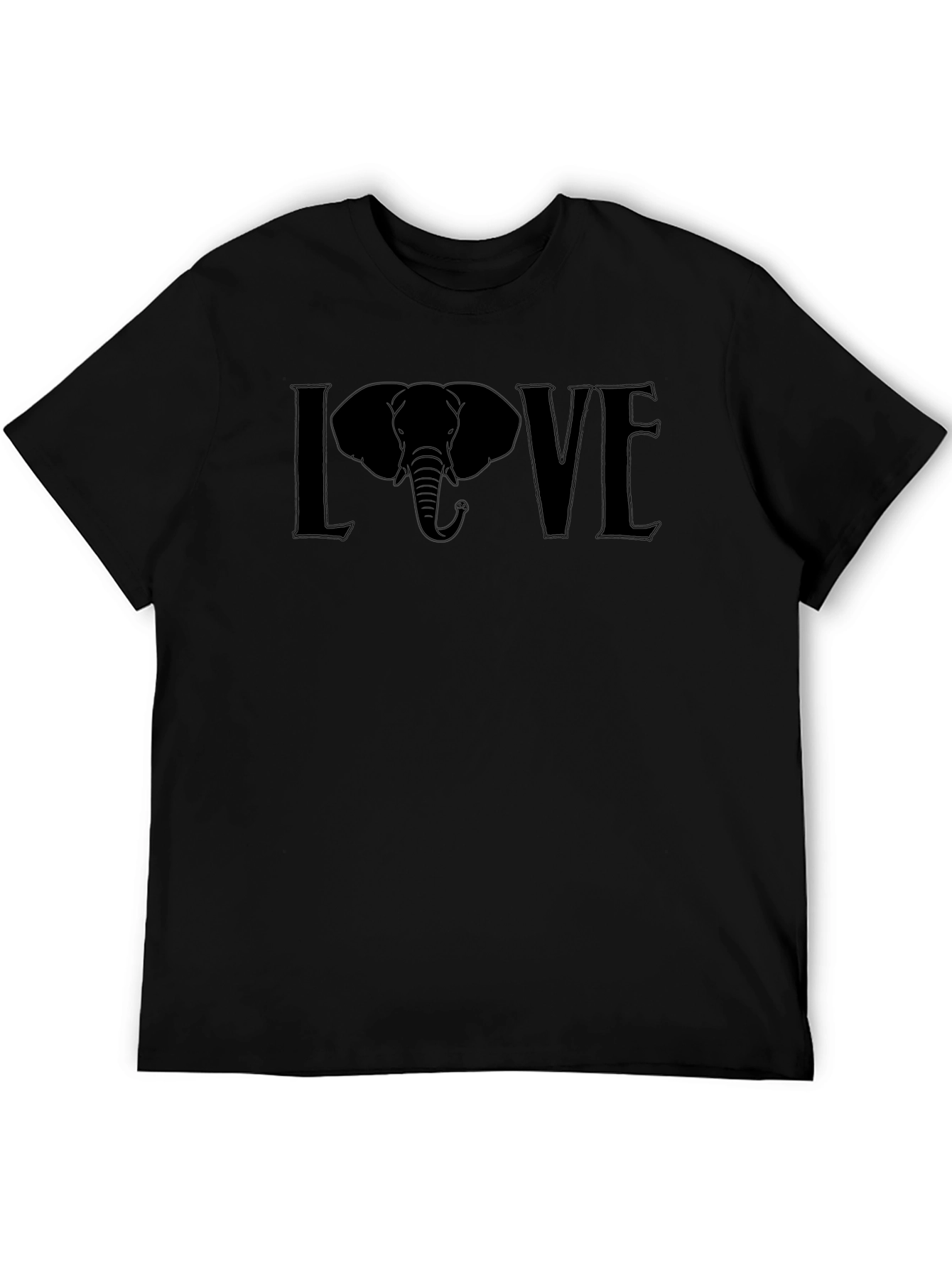Elephant LOVE Graphic Tee - Unisex Black T-Shirt