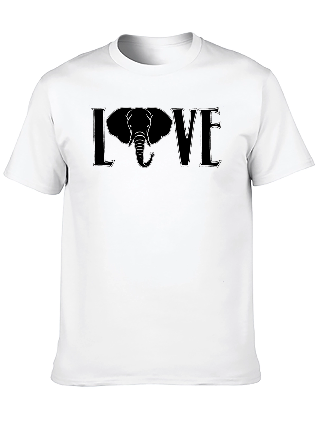 Elephant LOVE Graphic Tee - Unisex Black T-Shirt