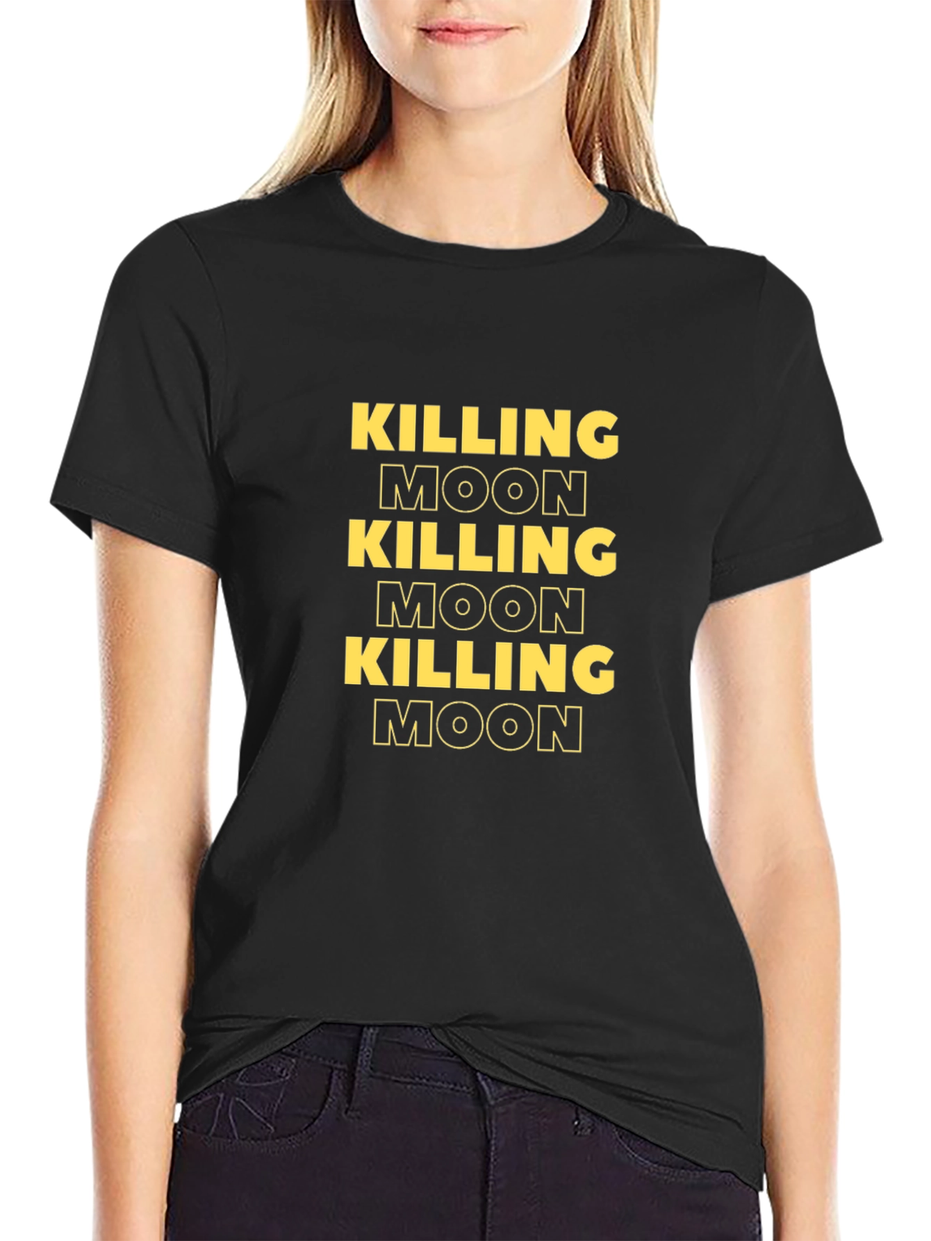 Killing Moon Graphic Tee - Black Cotton T-Shirt