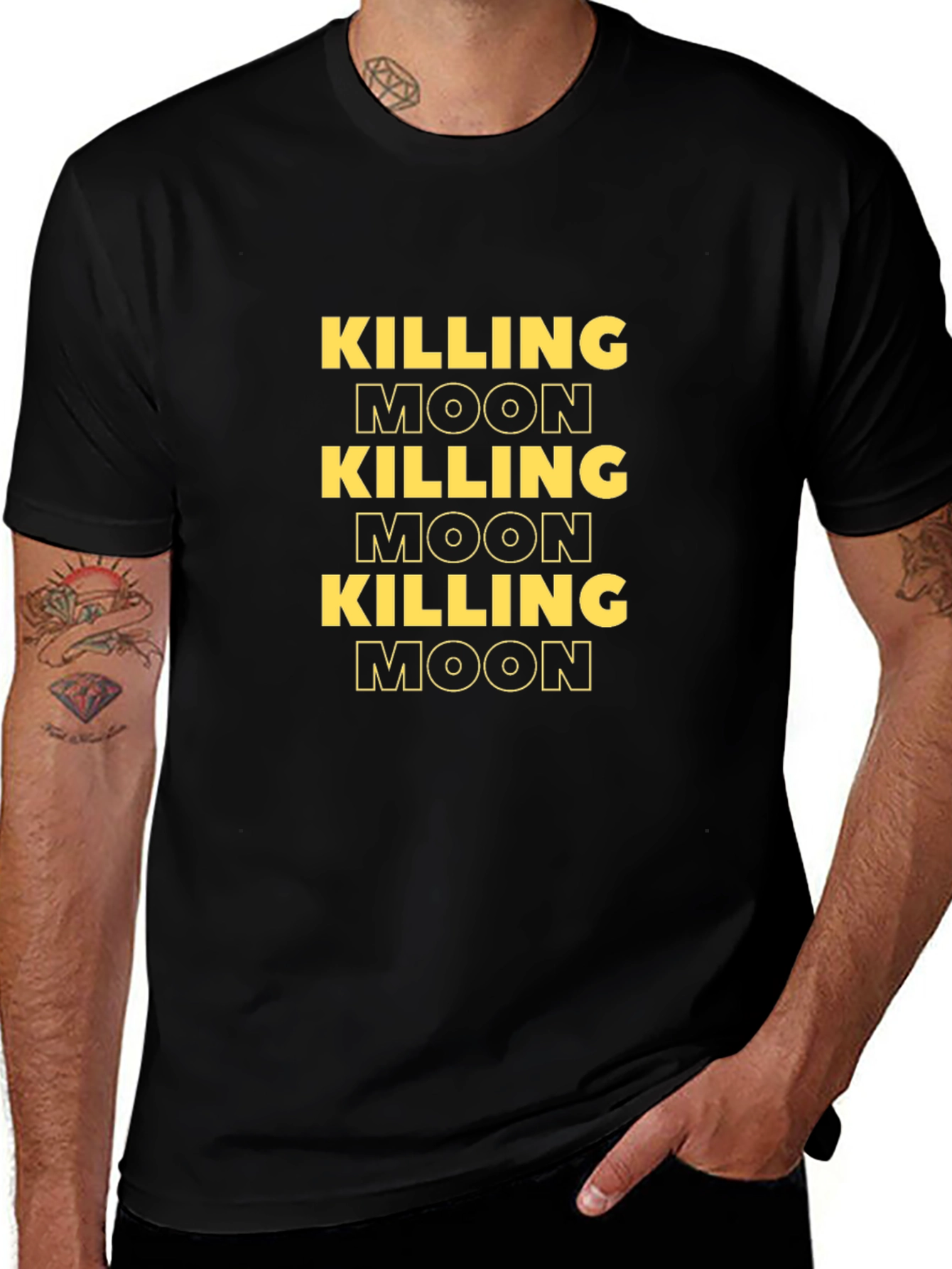 Killing Moon Graphic Tee - Black Cotton T-Shirt