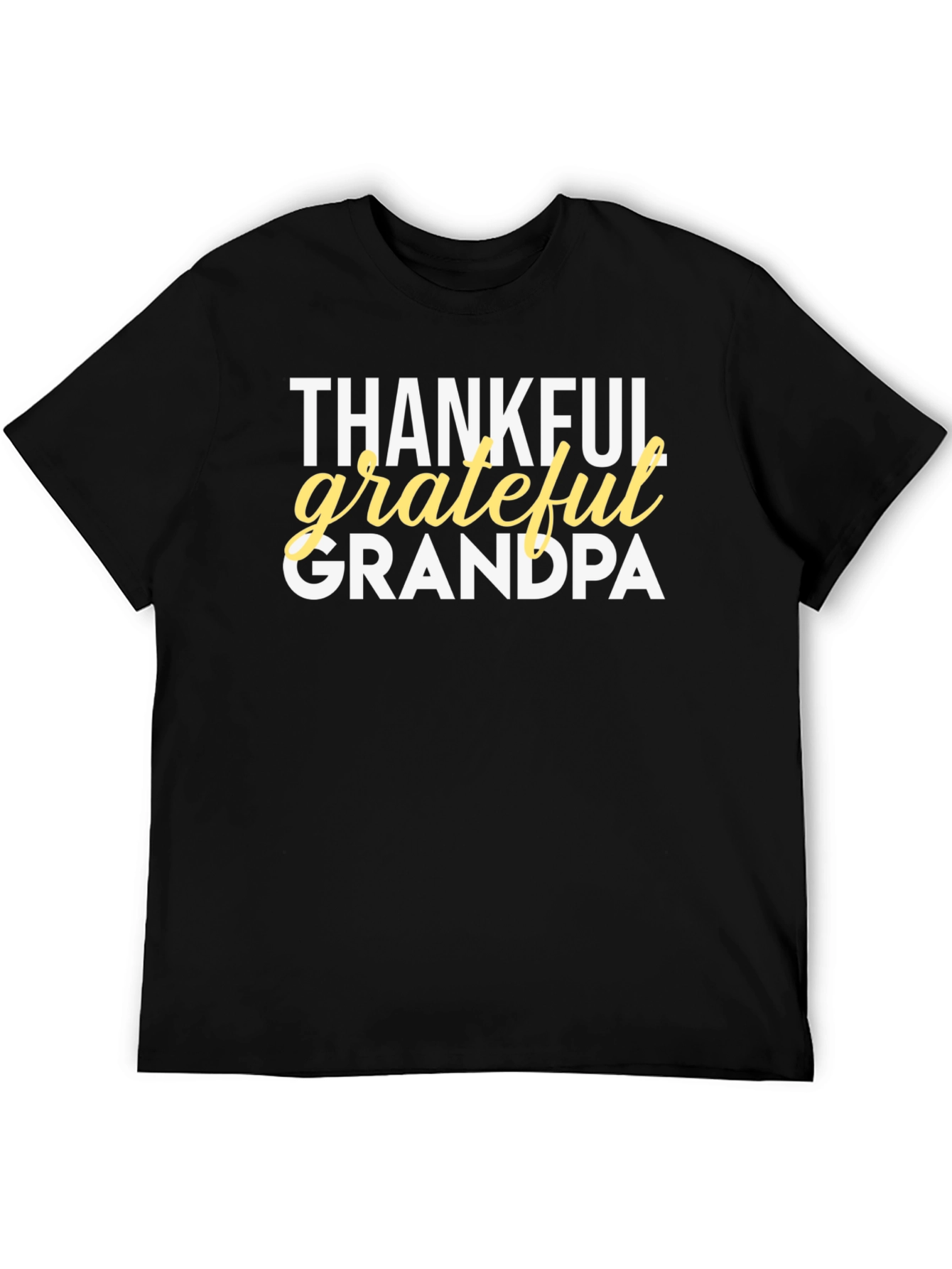 Thankful Grateful Grandpa Black T-Shirt