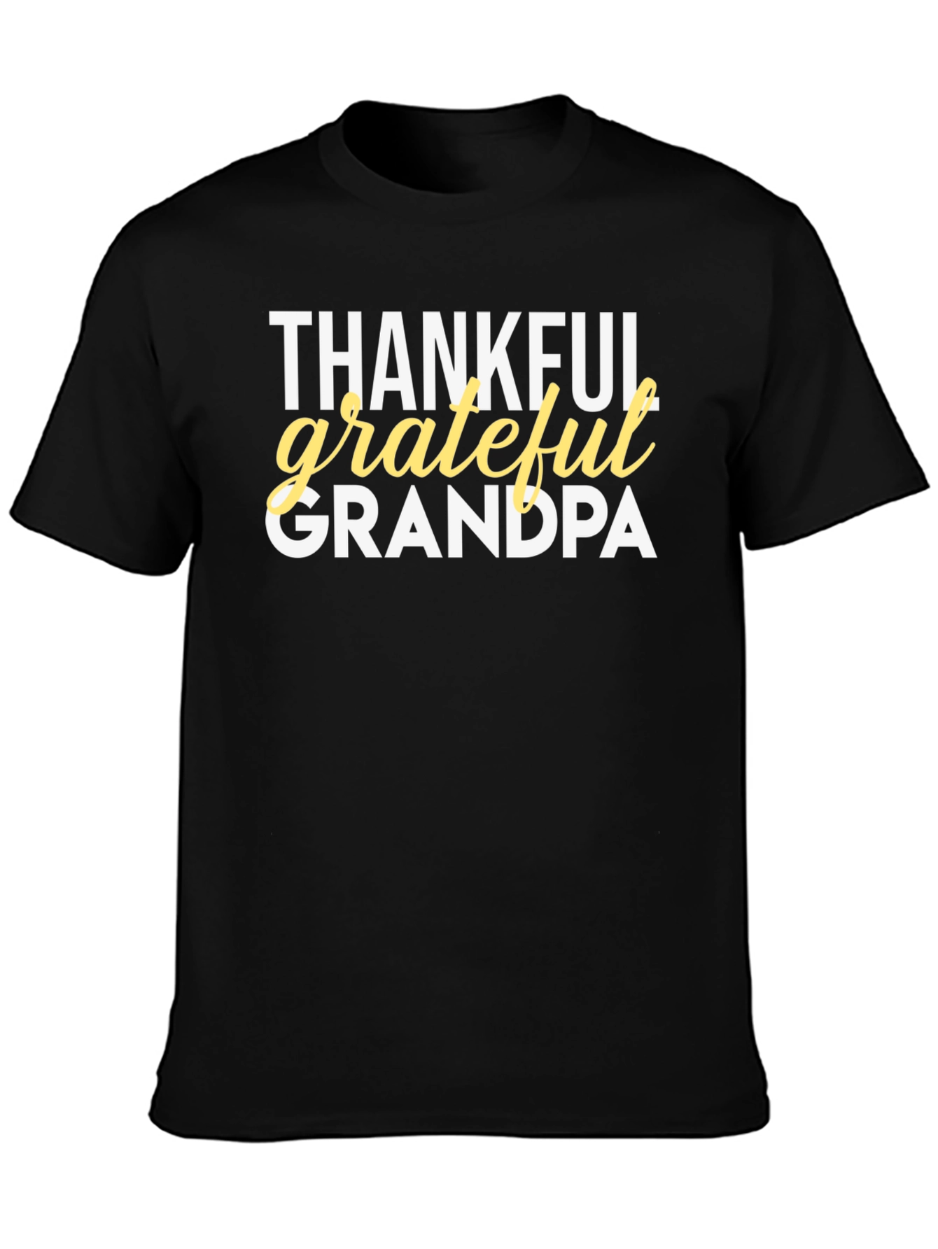 Thankful Grateful Grandpa Black T-Shirt