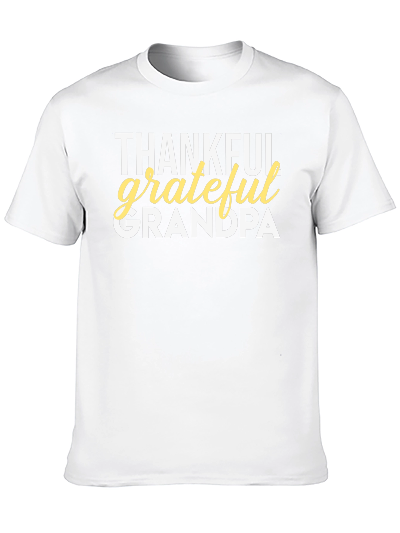 Thankful Grateful Grandpa Black T-Shirt