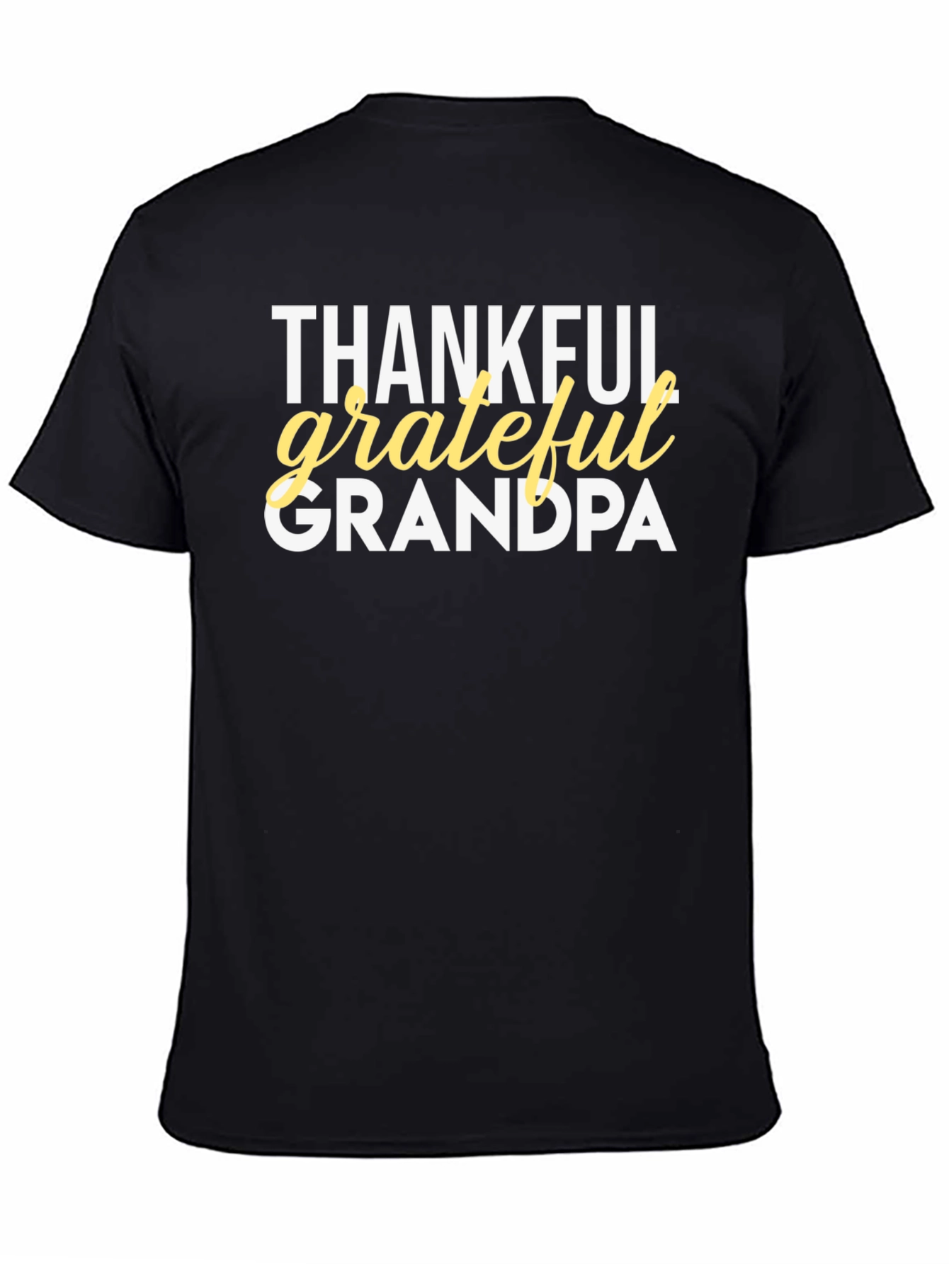 Thankful Grateful Grandpa Black T-Shirt