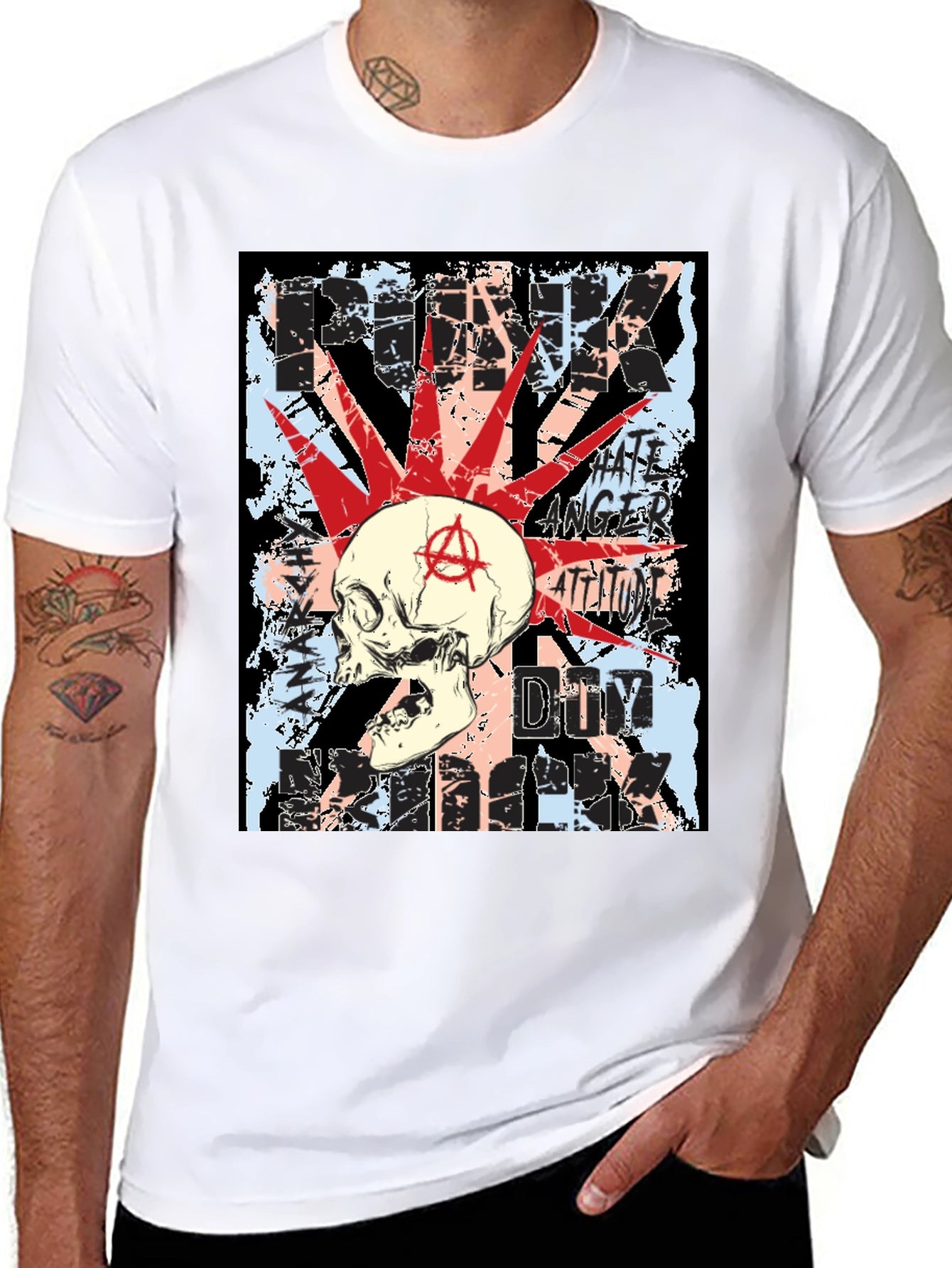 Punk Skull Graphic Tee - Attitude Rebellion T-Shirt