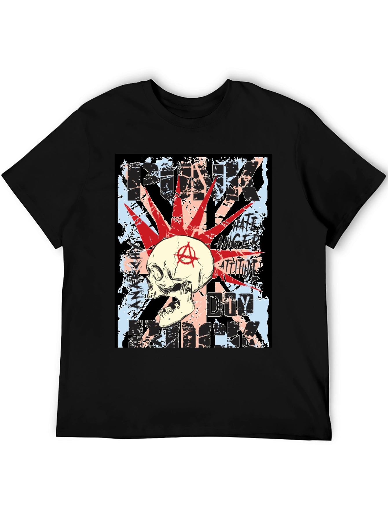 Punk Skull Graphic Tee - Attitude Rebellion T-Shirt