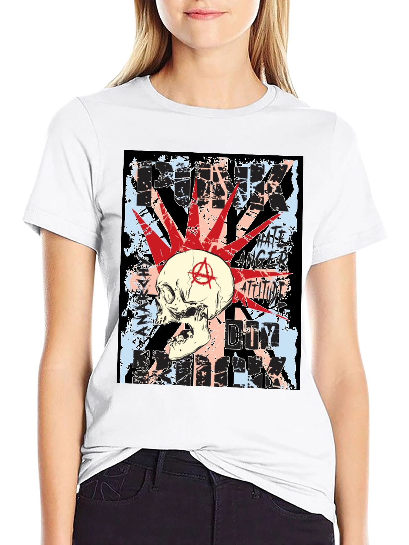 Punk Skull Graphic Tee - Attitude Rebellion T-Shirt