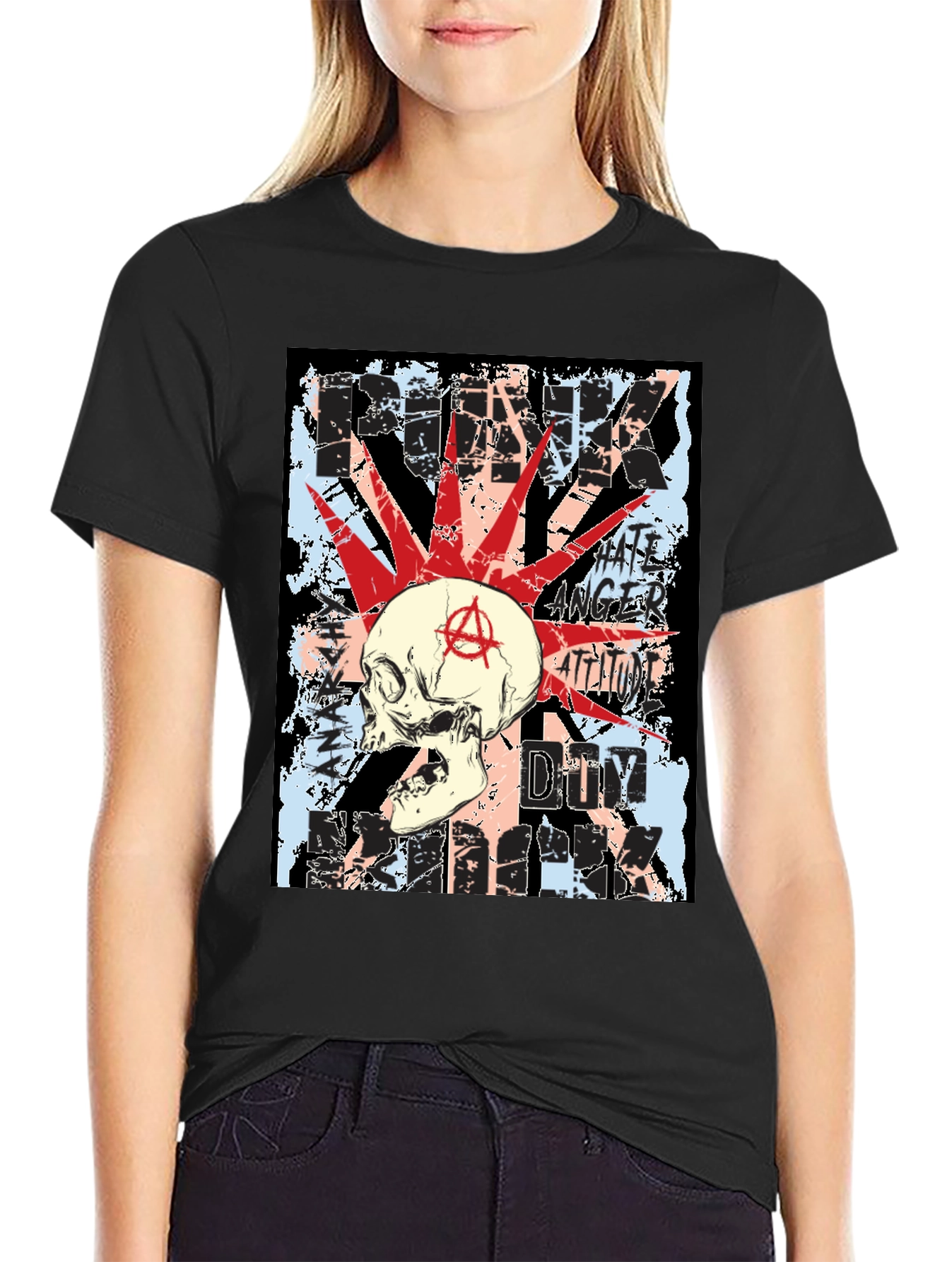 Punk Skull Graphic Tee - Attitude Rebellion T-Shirt