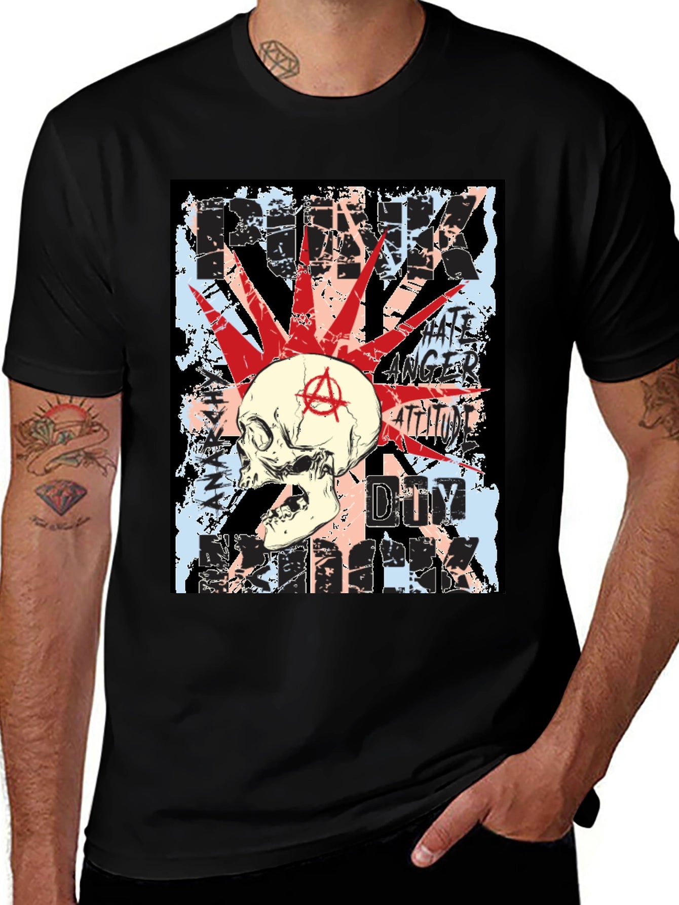 Punk Skull Graphic Tee - Attitude Rebellion T-Shirt