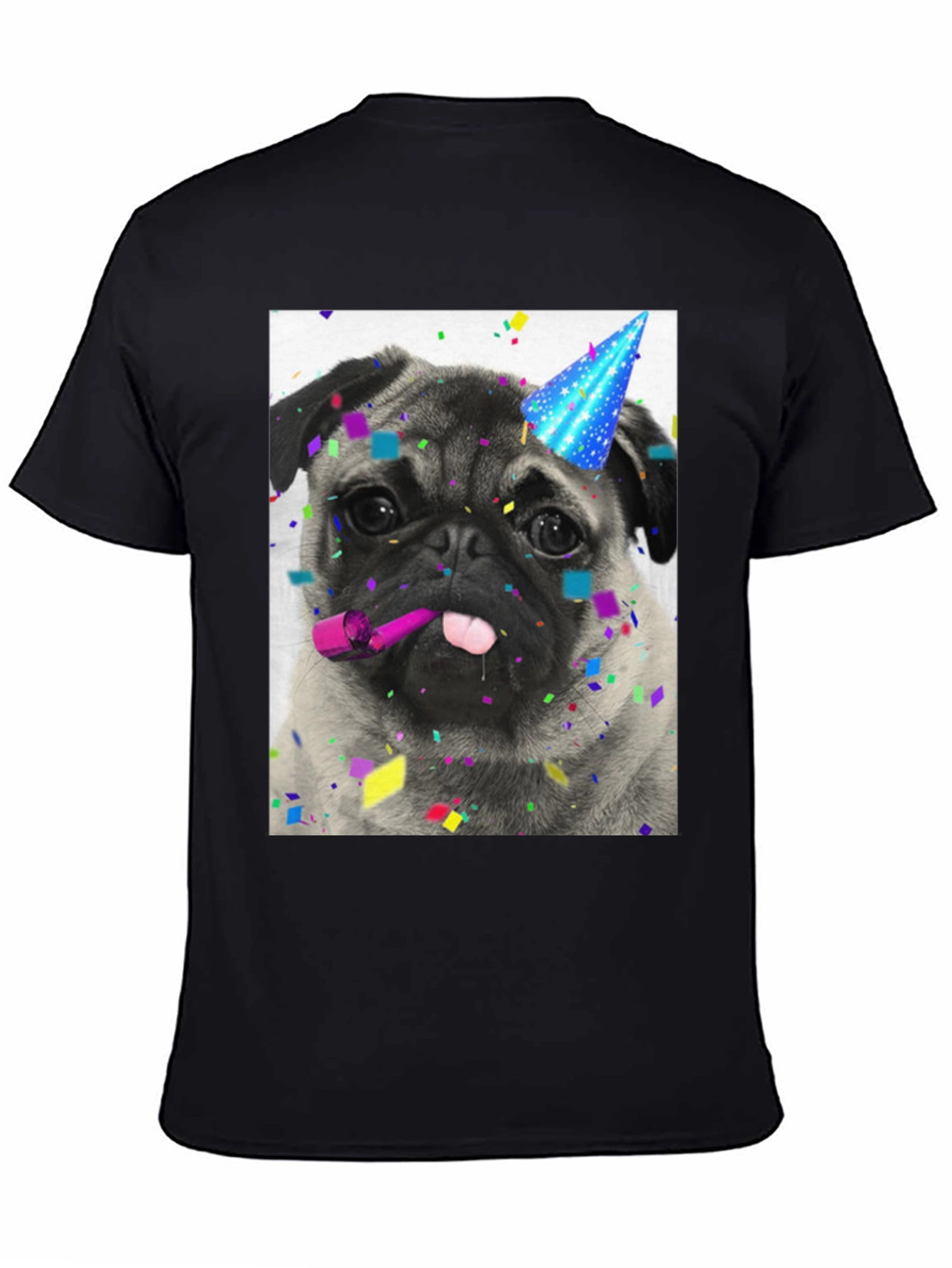 Pug Party T-Shirt: Festive Dog Graphic Tee