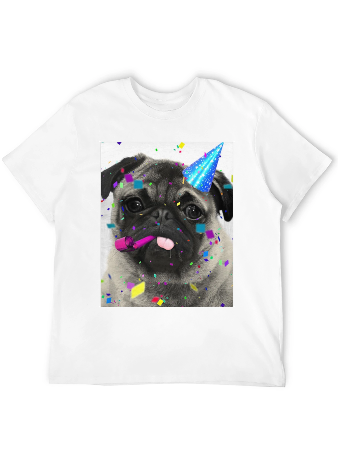 Pug Party T-Shirt: Festive Dog Graphic Tee