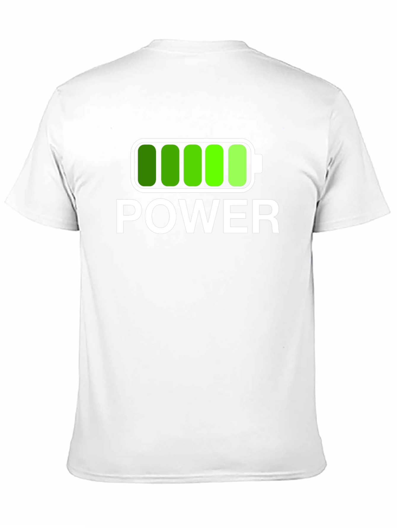 Power Graphic Black T-Shirt Full Battery Charged Design