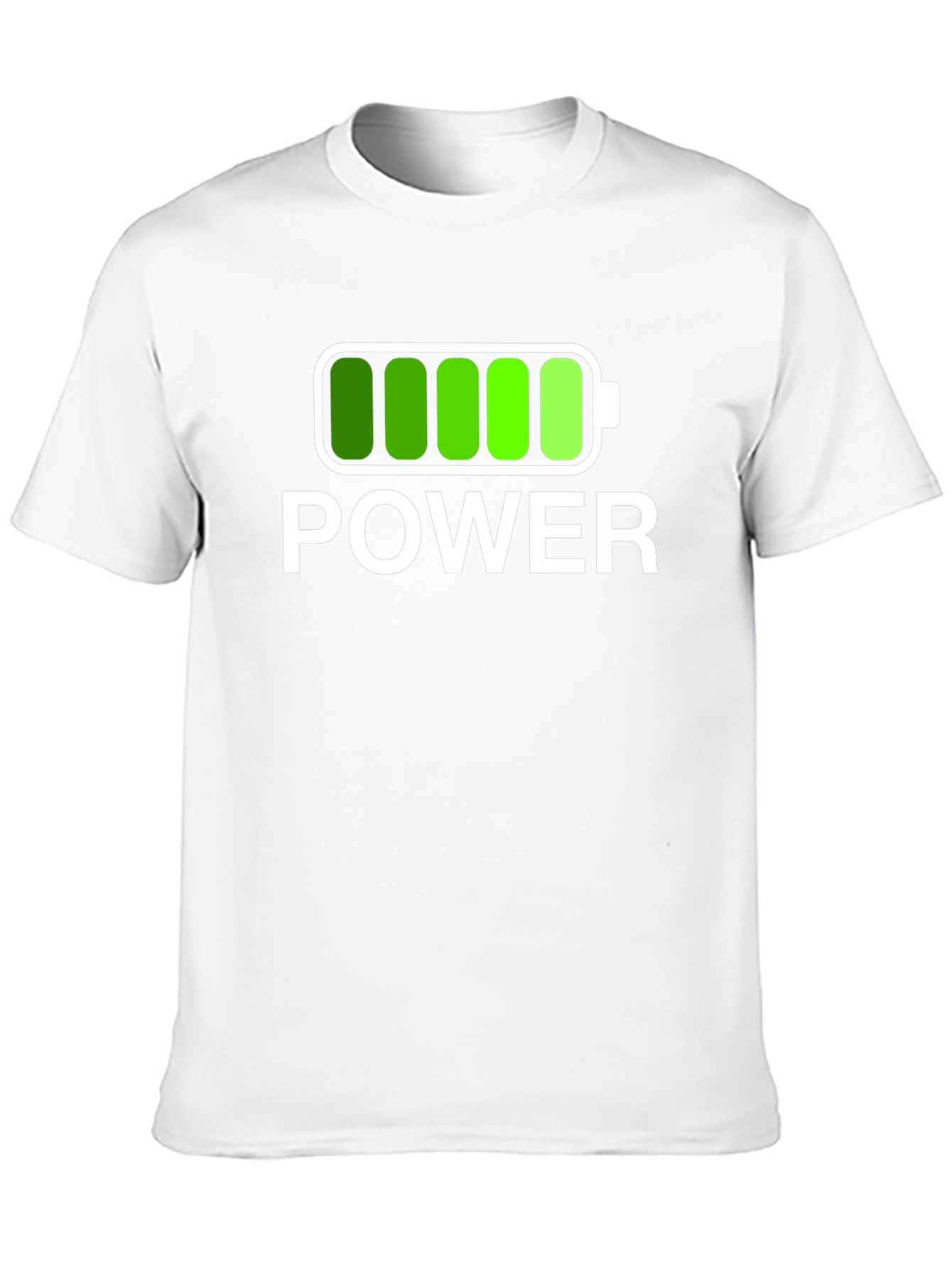 Power Graphic Black T-Shirt Full Battery Charged Design