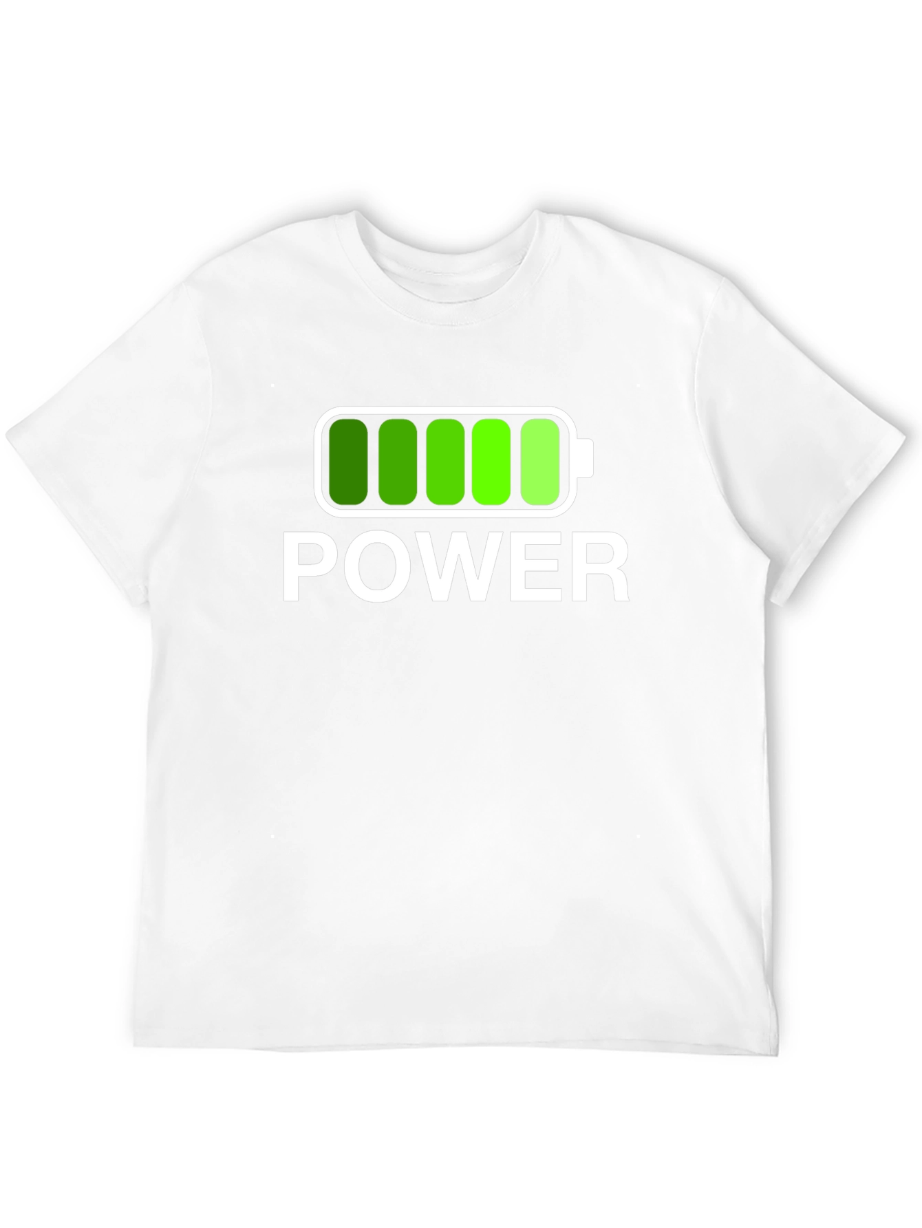 Power Graphic Black T-Shirt Full Battery Charged Design
