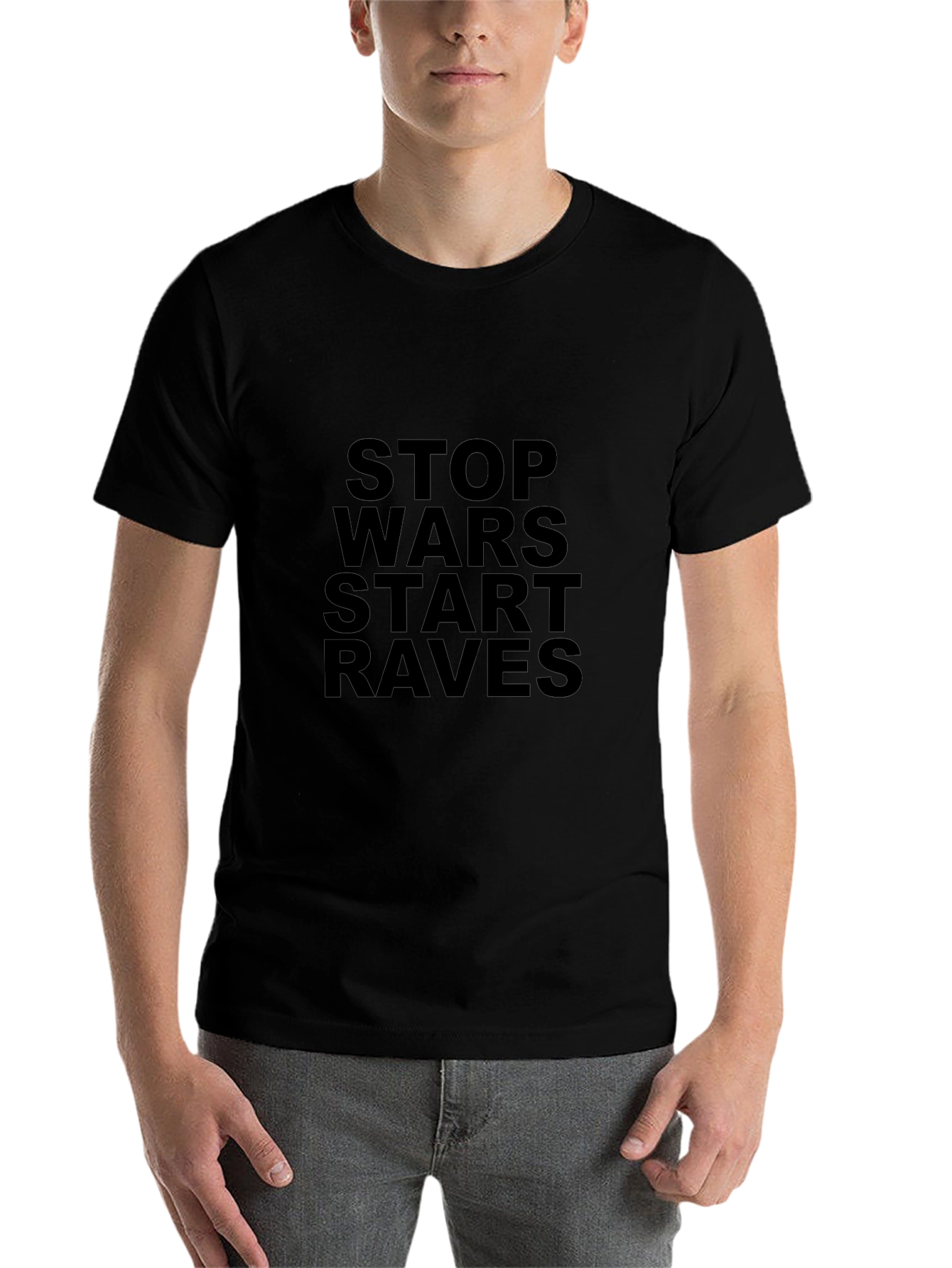 Stop Wars Start Raves Black T-Shirt