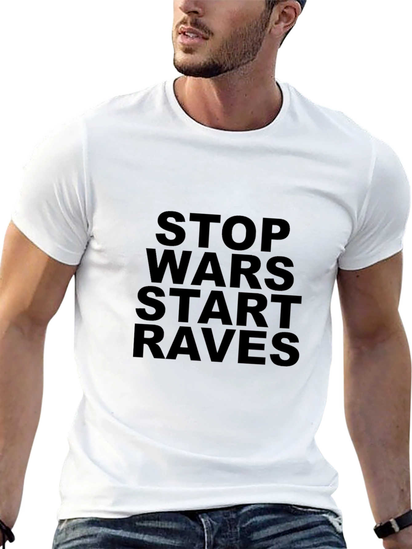 Stop Wars Start Raves Black T-Shirt