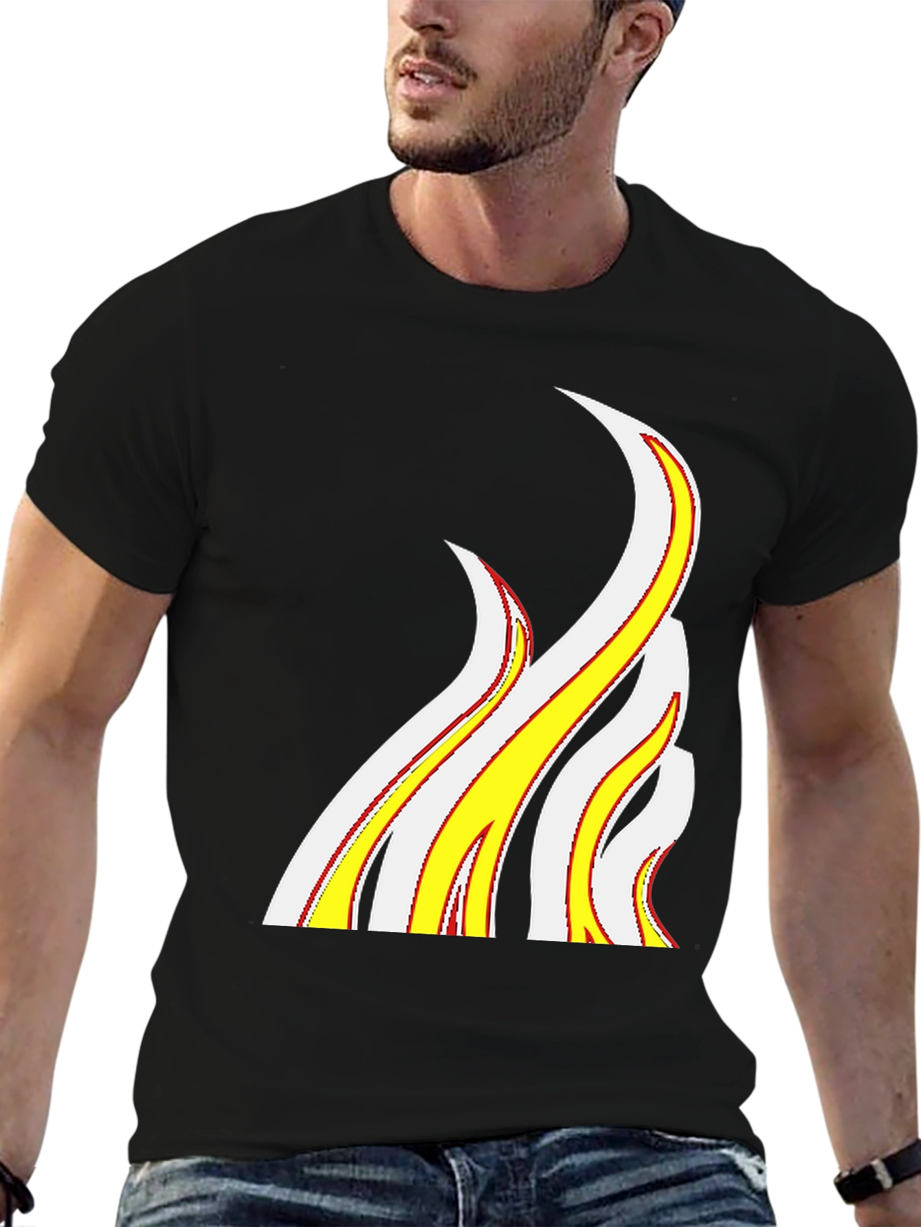 Flame Graphic Black T-Shirt - Bold Style