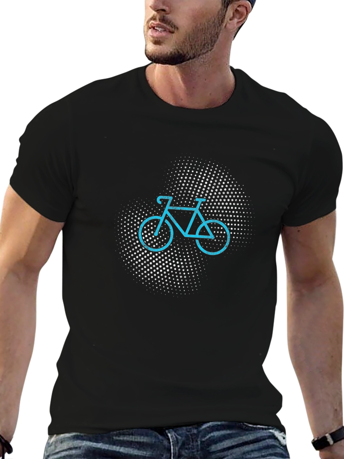 Cool Bicycle Graphic Tee - Mens Black T-Shirt