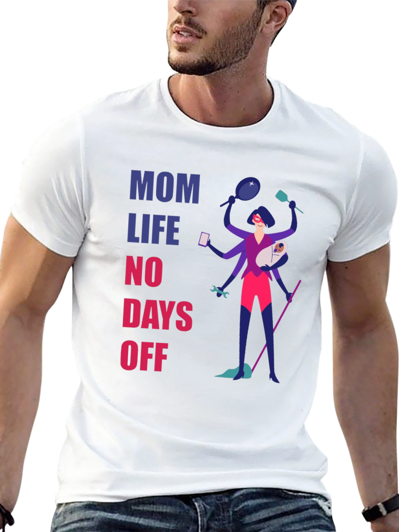 Mom Life No Days Off Graphic T-Shirt