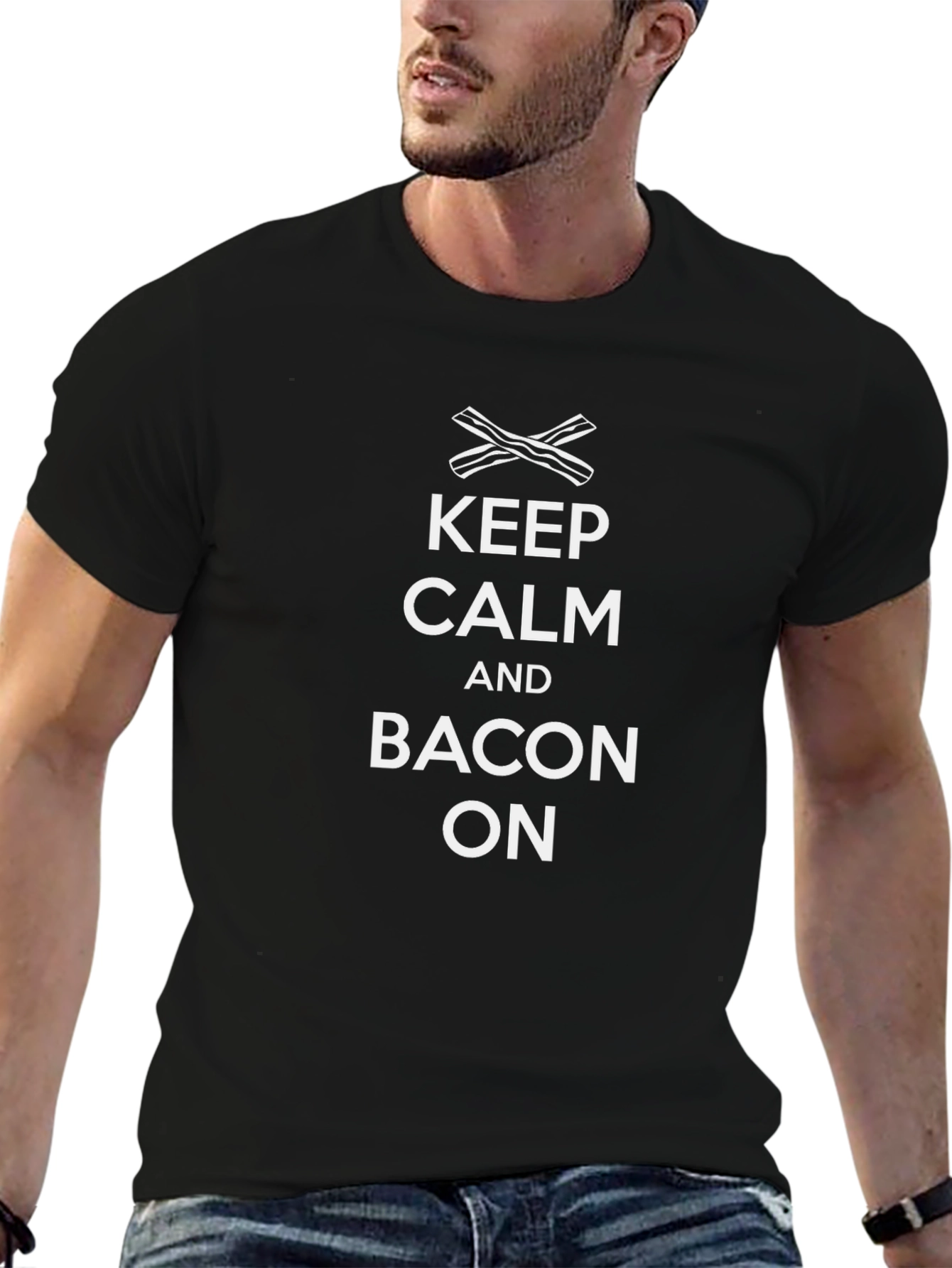 Keep Calm and Bacon On T-Shirt