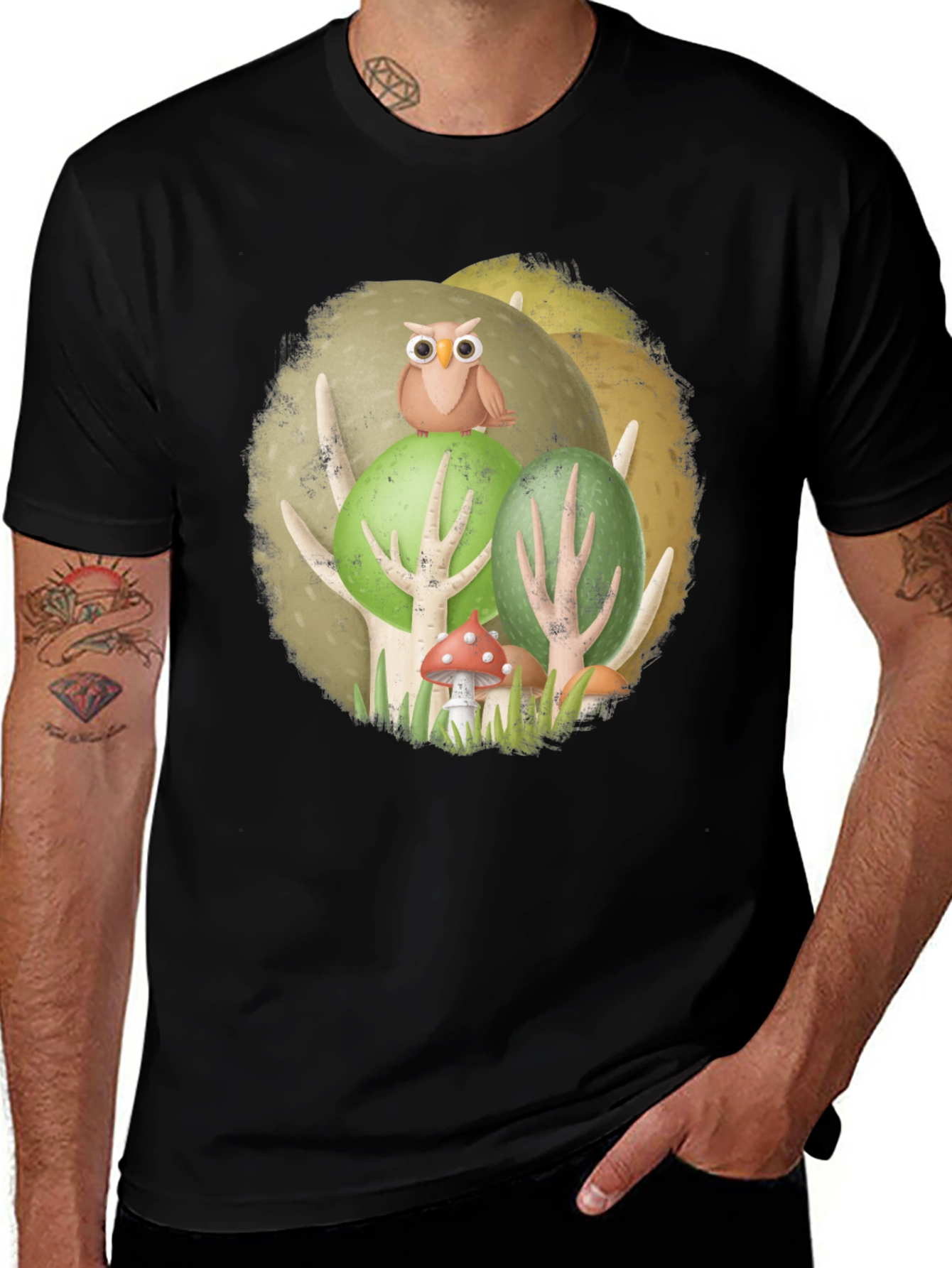Owl in Woods Graphic Tee