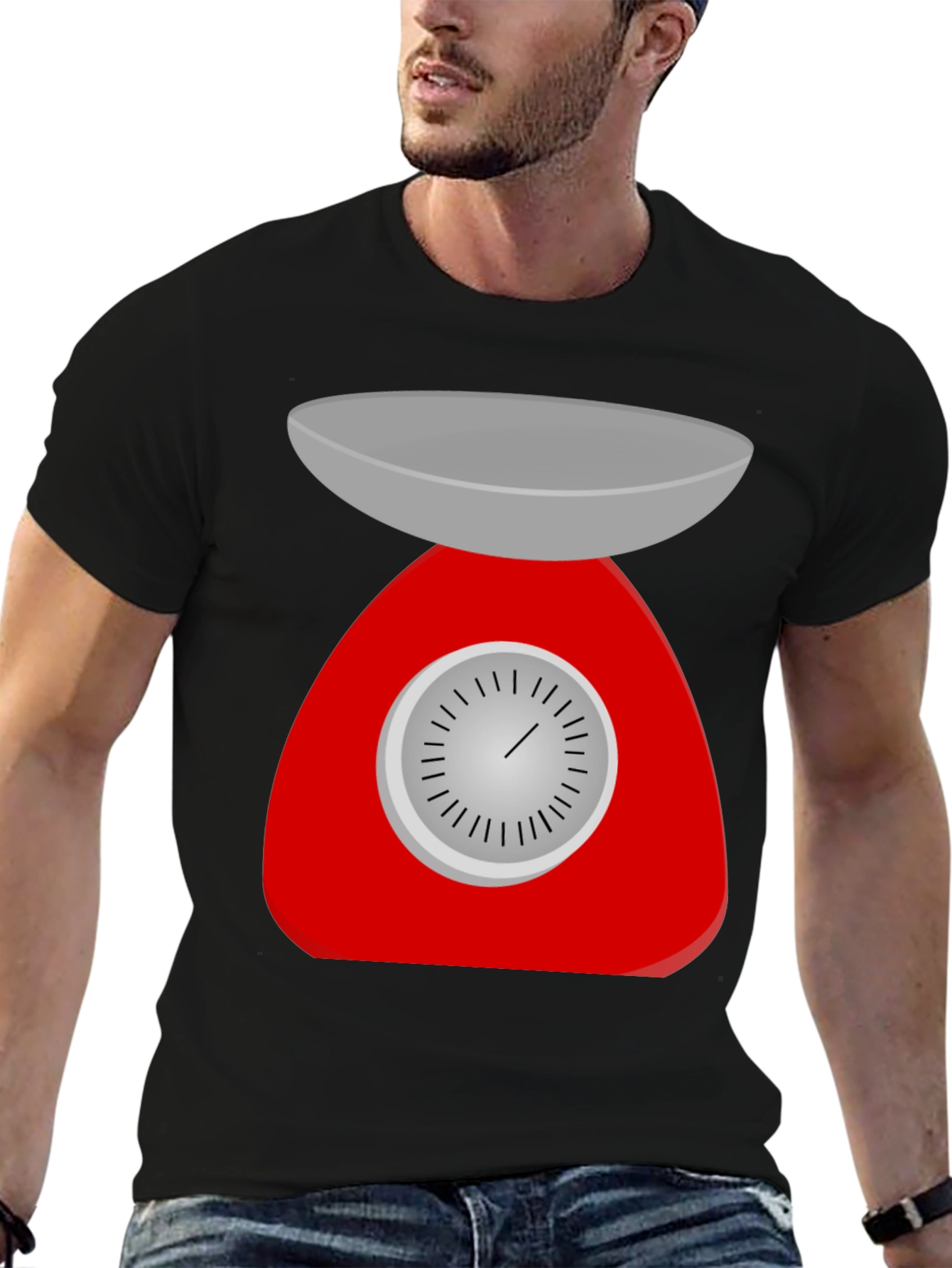 Retro Kitchen Scale Graphic Tee - Black