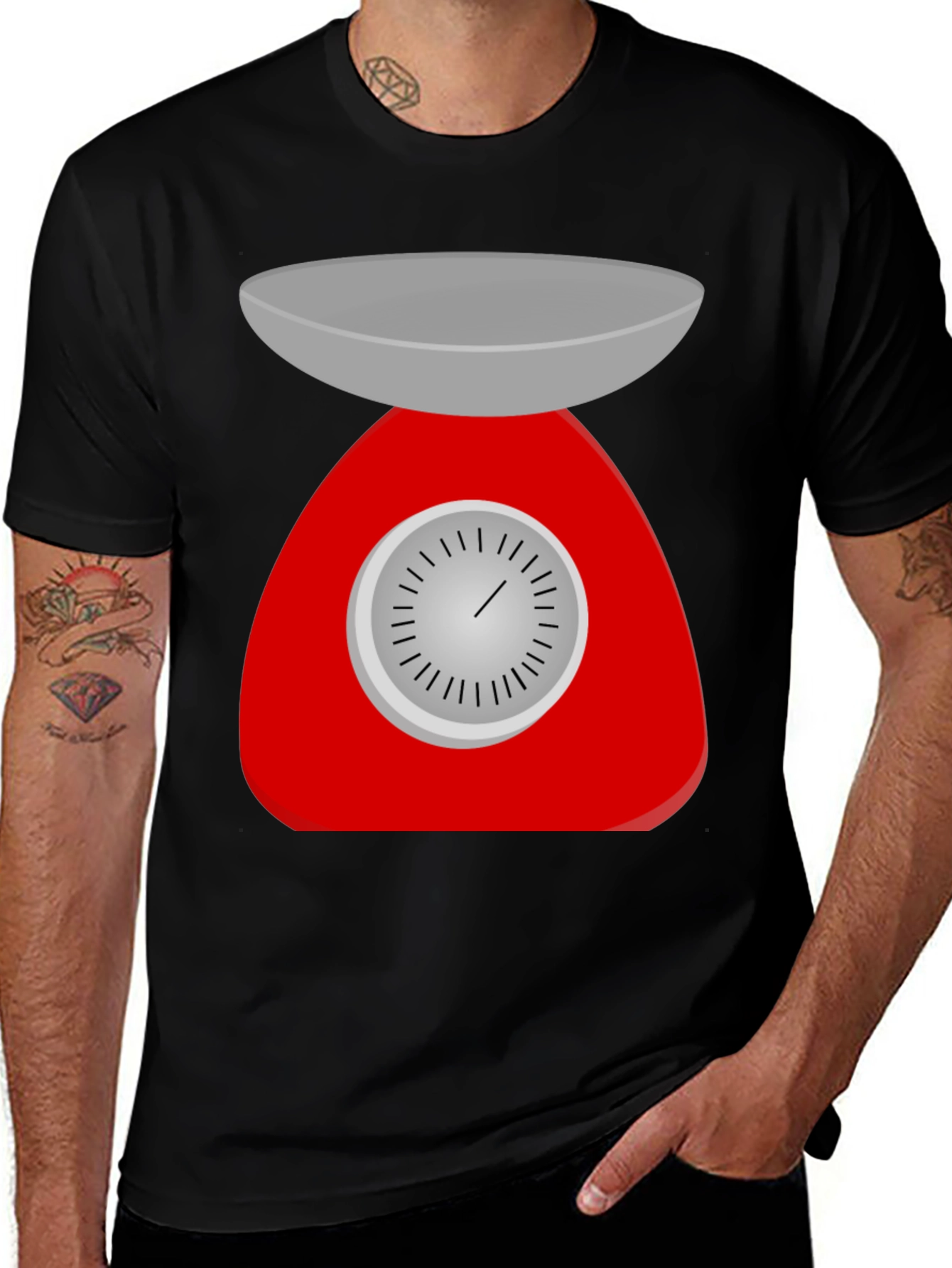 Retro Kitchen Scale Graphic Tee - Black