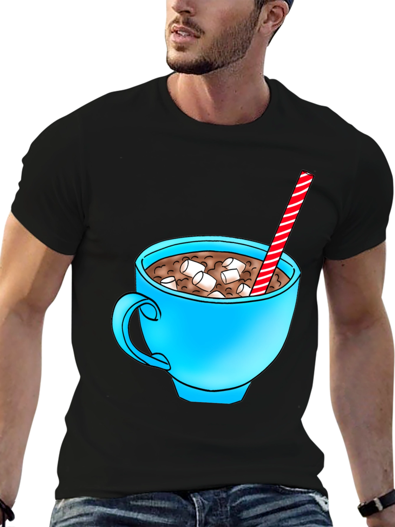 Hot Cocoa Mug Graphic Tee - Black T-Shirt