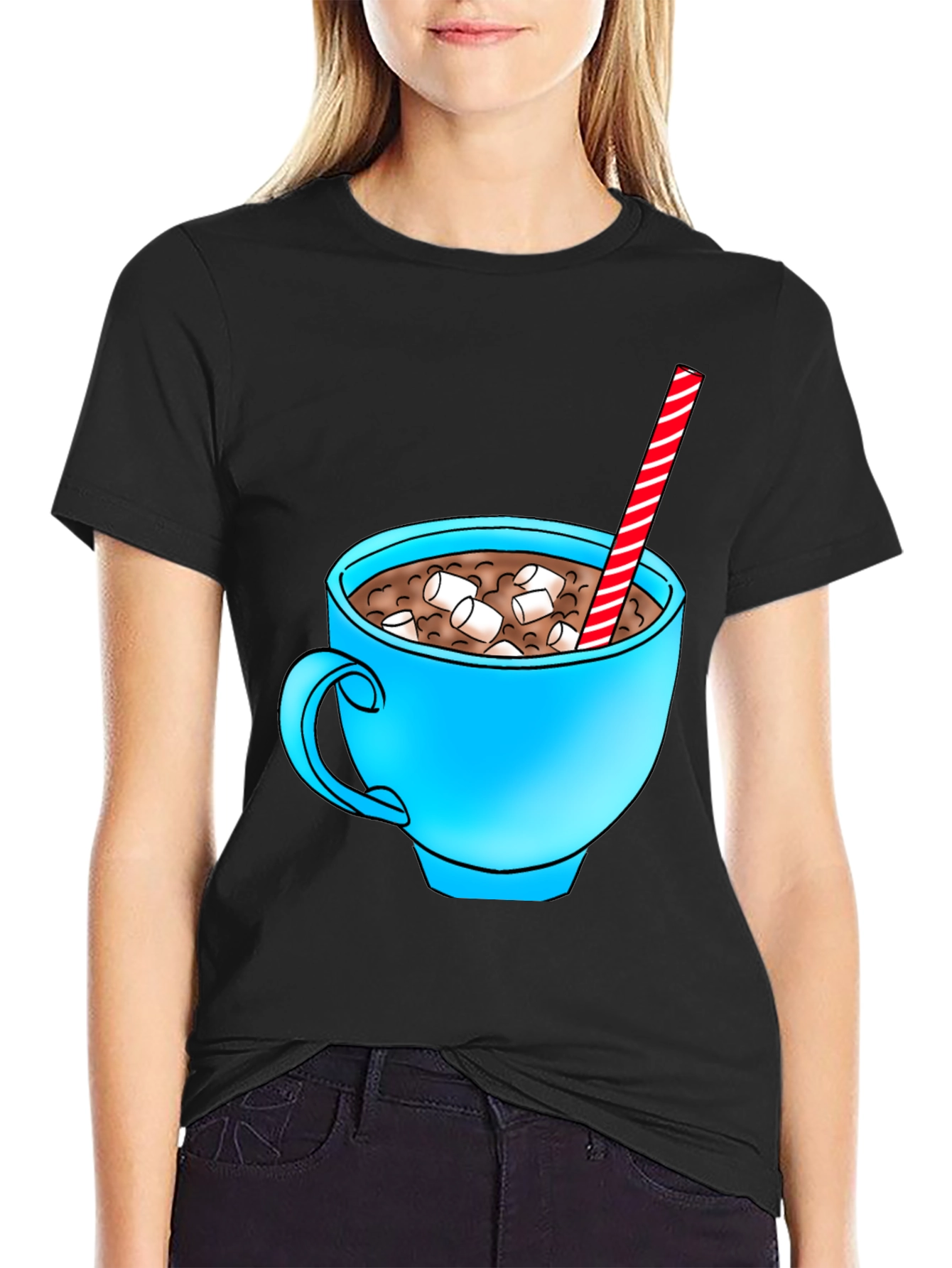 Hot Cocoa Mug Graphic Tee - Black T-Shirt