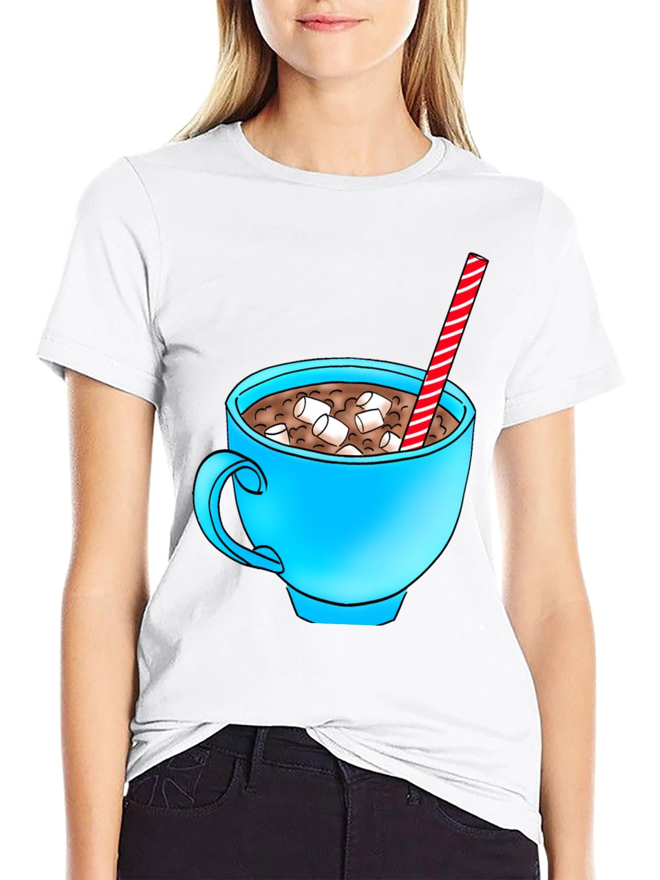 Hot Cocoa Mug Graphic Tee - Black T-Shirt