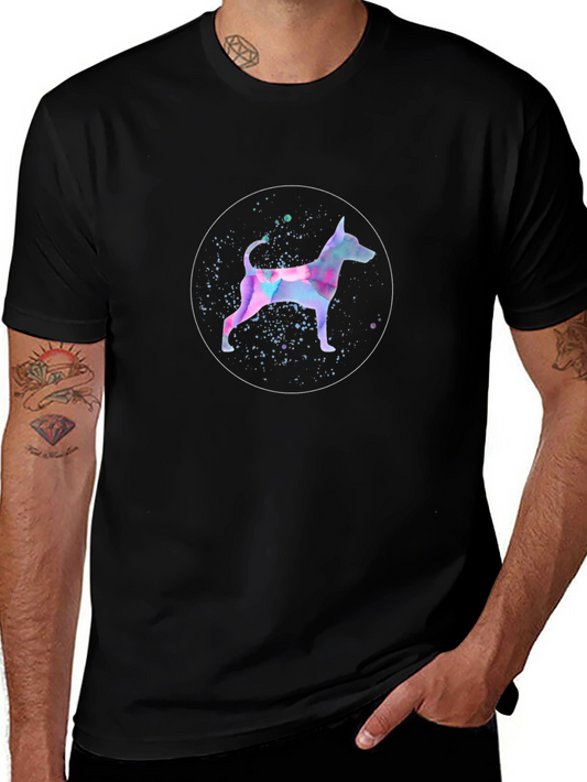 Dog Watercolor Graphic Black T-Shirt